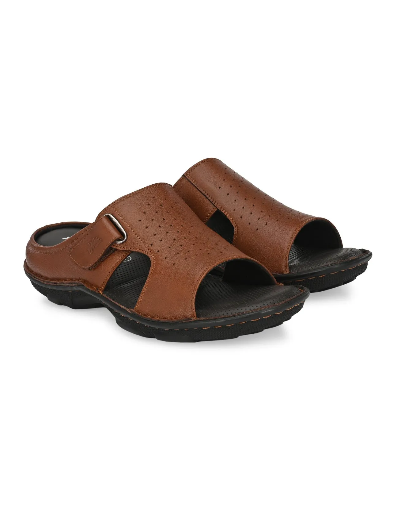Declan Leather Velcro Cushion Slippers Sandals Resort Island