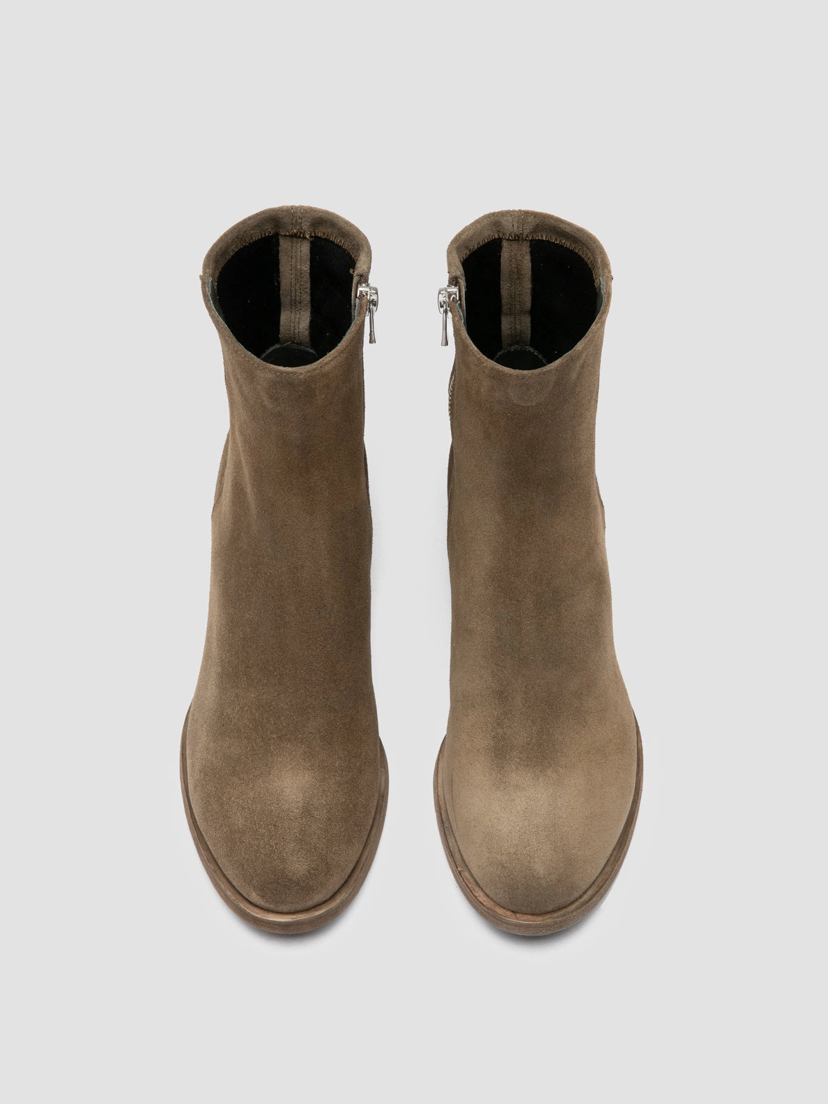 Waterproof Suede Boots DENNER 127 - Taupe Suede Zipped Boots