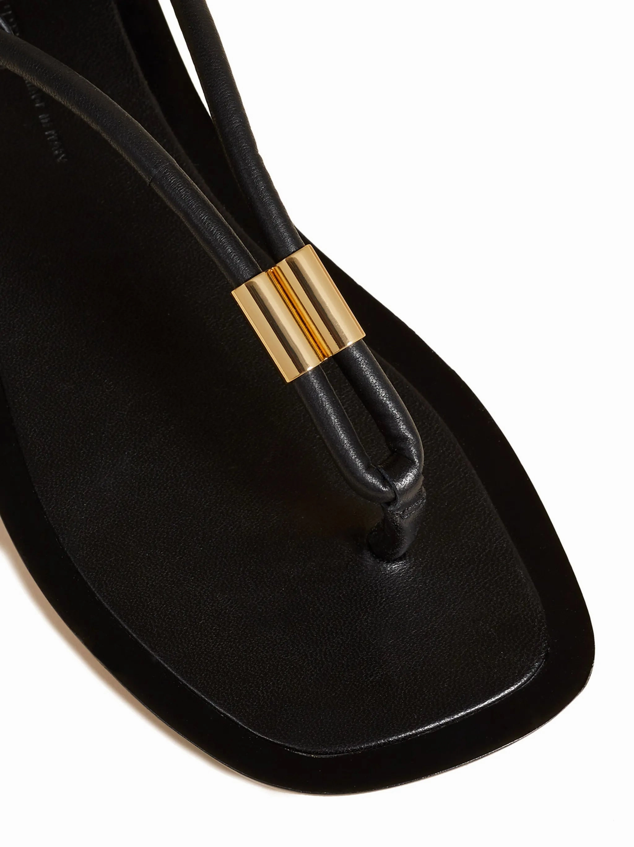 Sequin Sandals Devoe flat leather sandals