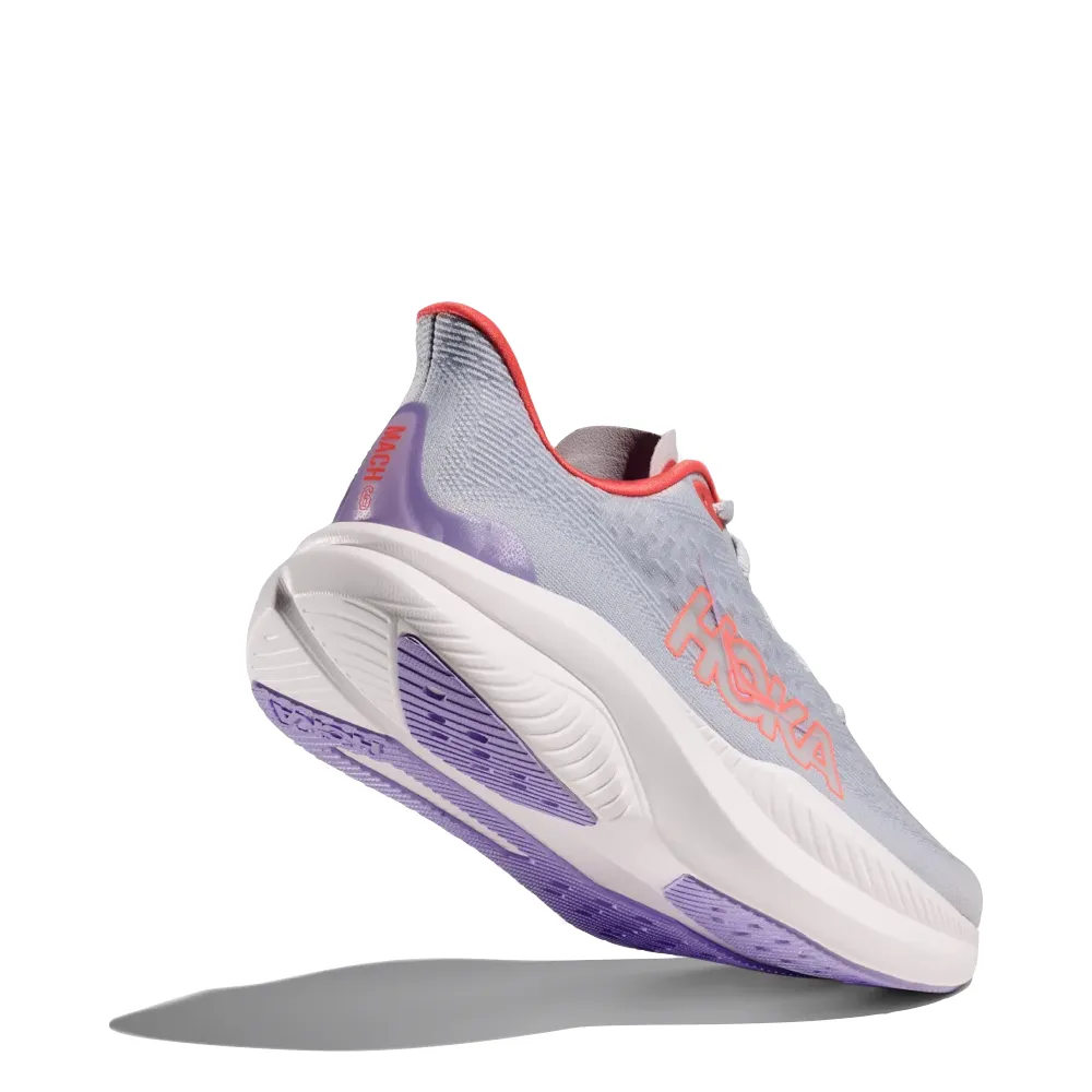 Wide Flat Feet Hoka Women's Mach 6 Sneaker in Pale Dusk/Gull