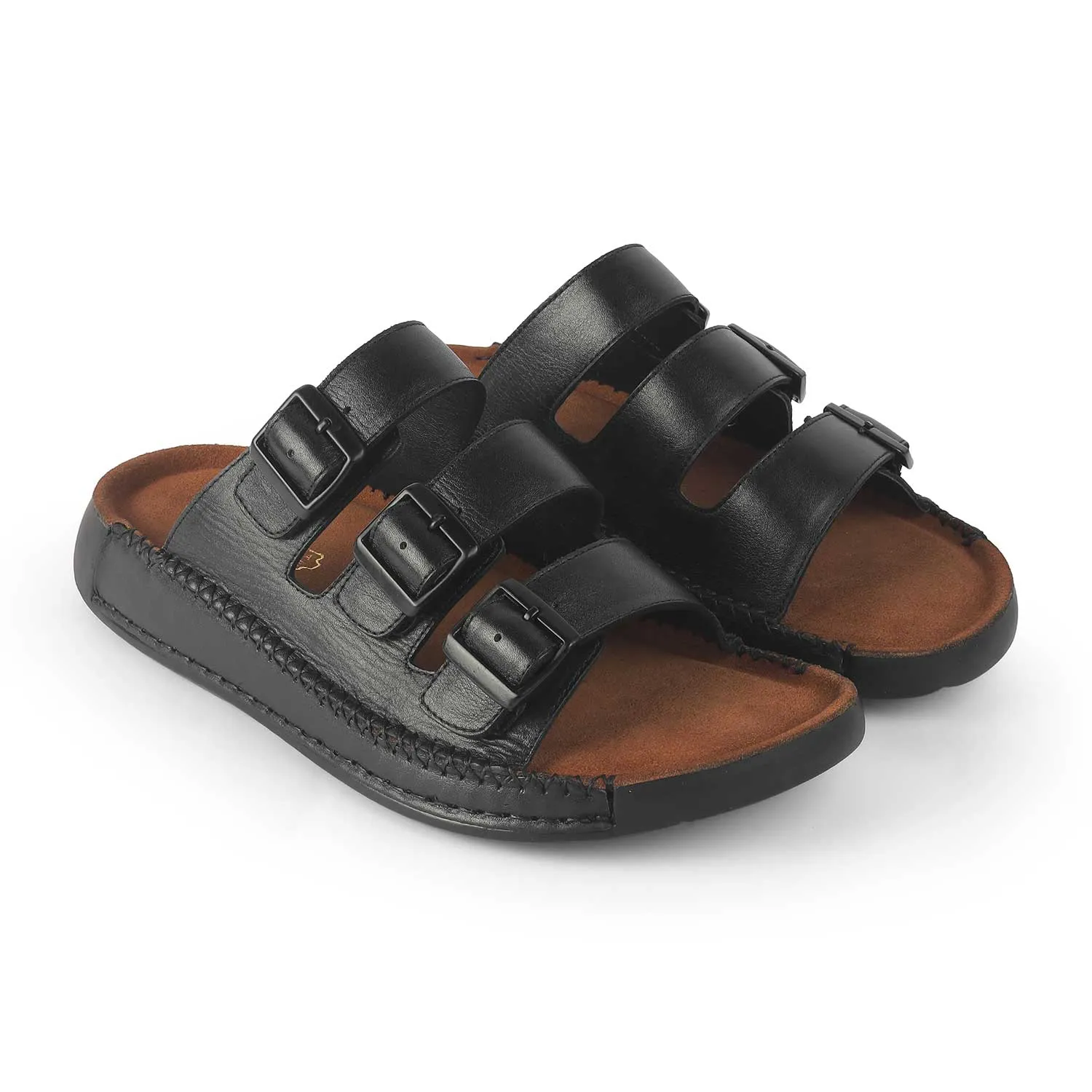 Tresmode Jagri Black Men's Sandals Sandals For Couples Only