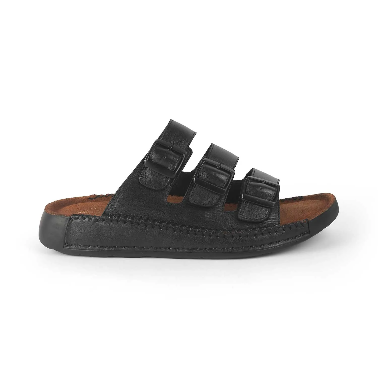 Tresmode Jagri Black Men's Sandals Slingback Sandals