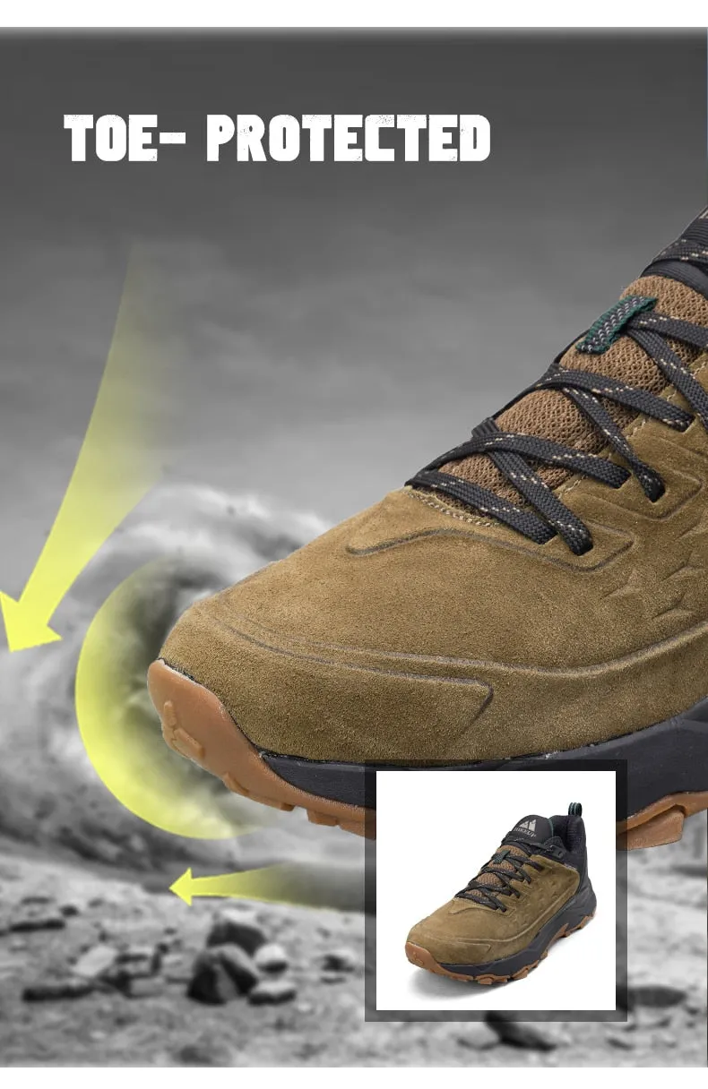 HIKEUP Leather Hiking Shoes for Men great for Outdoors orthopedic cushion sole/ FREE Shipping 15 days Mid Hiking Shoes