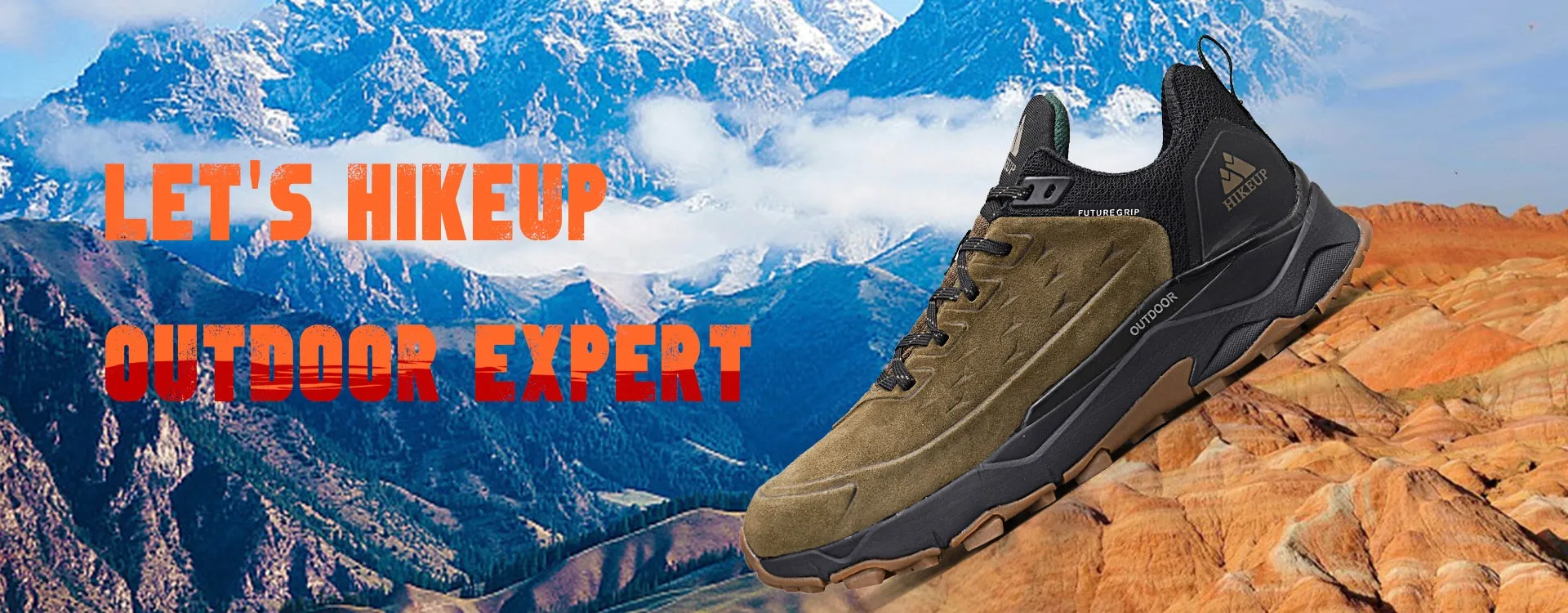HIKEUP Leather Hiking Shoes for Men great for Outdoors orthopedic cushion sole/ FREE Shipping 15 days Best Hiking Shoes For Senior
