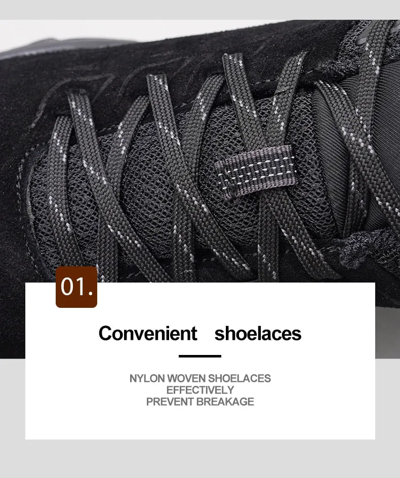 HIKEUP Leather Hiking Shoes for Men great for Outdoors orthopedic cushion sole/ FREE Shipping 15 days Low Top Vs High Top Hiking Shoes