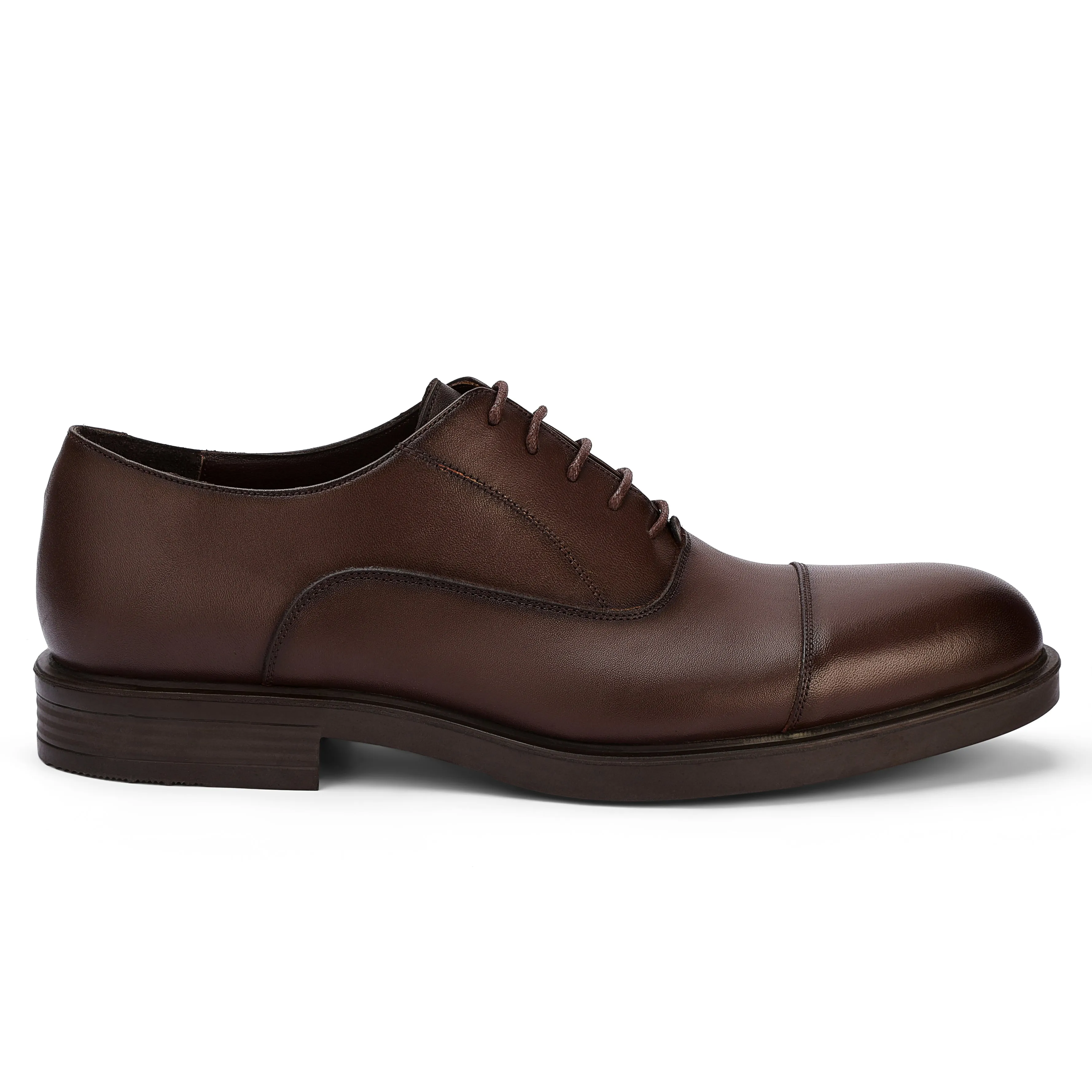 Brio Regal Black Leather Dress Shoes - Brown Oxford Dress Sneaker