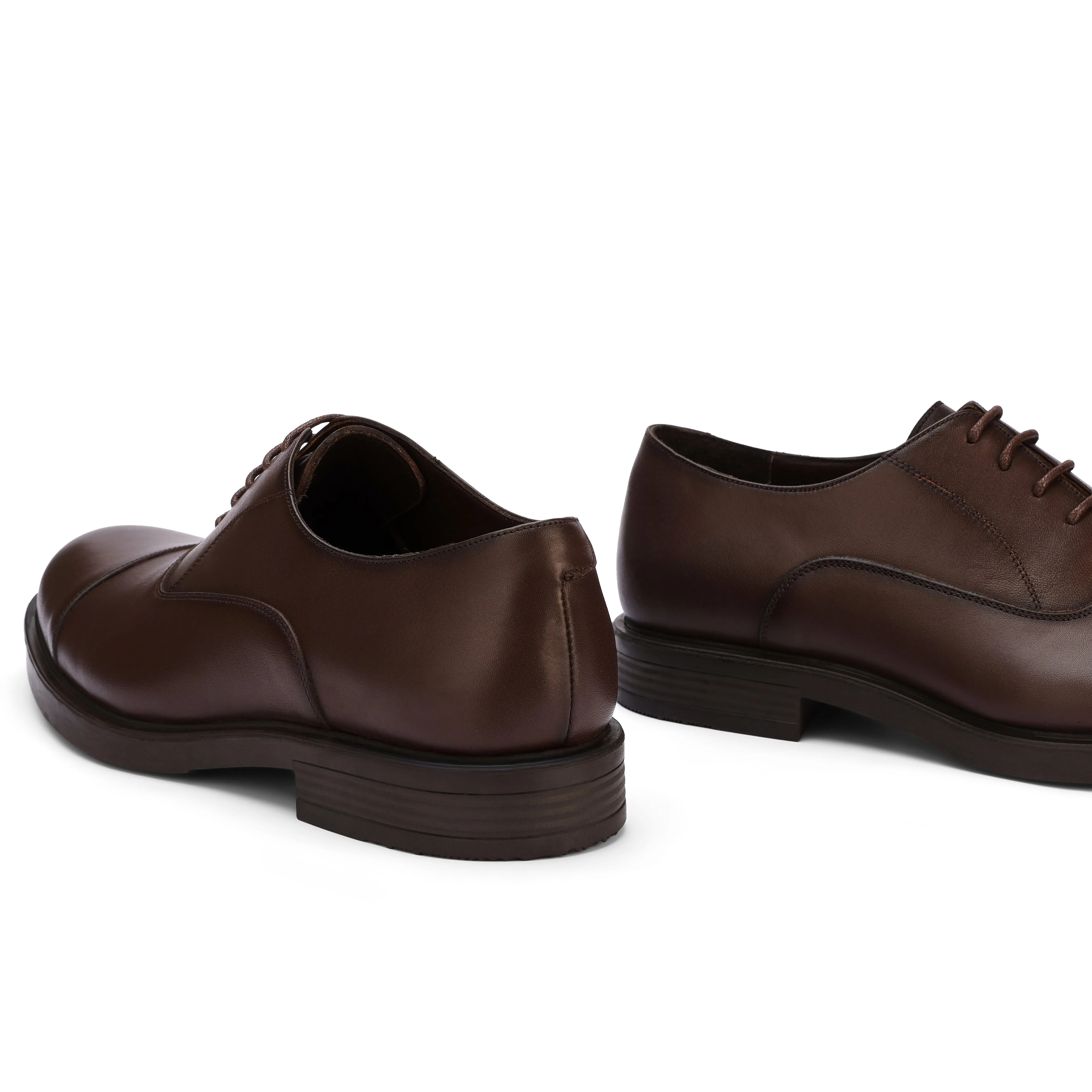 Brio Regal Black Leather Dress Shoes - Brown Dress Oxfords Shoes