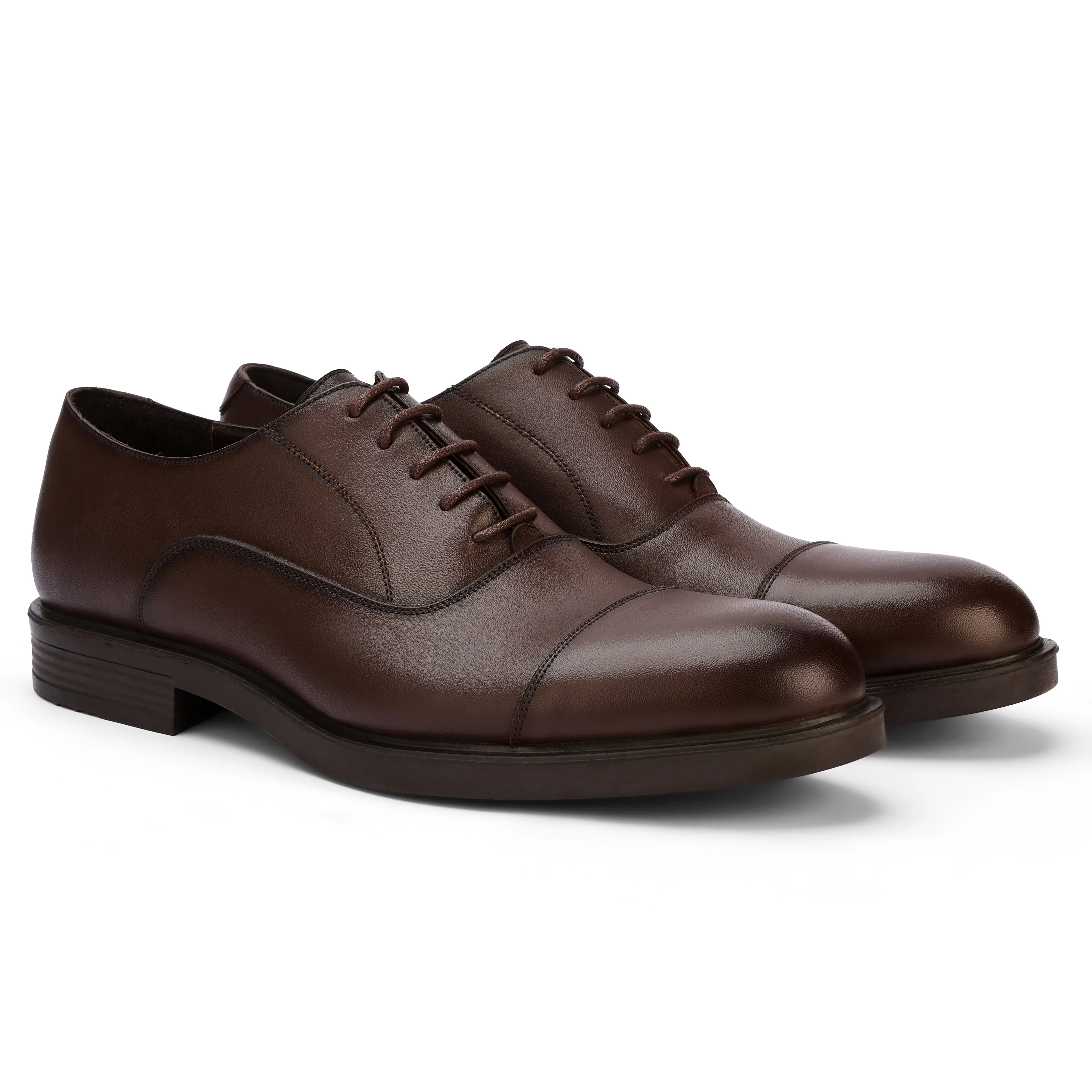 Buckle Oxfords Brio Regal Black Leather Dress Shoes - Brown