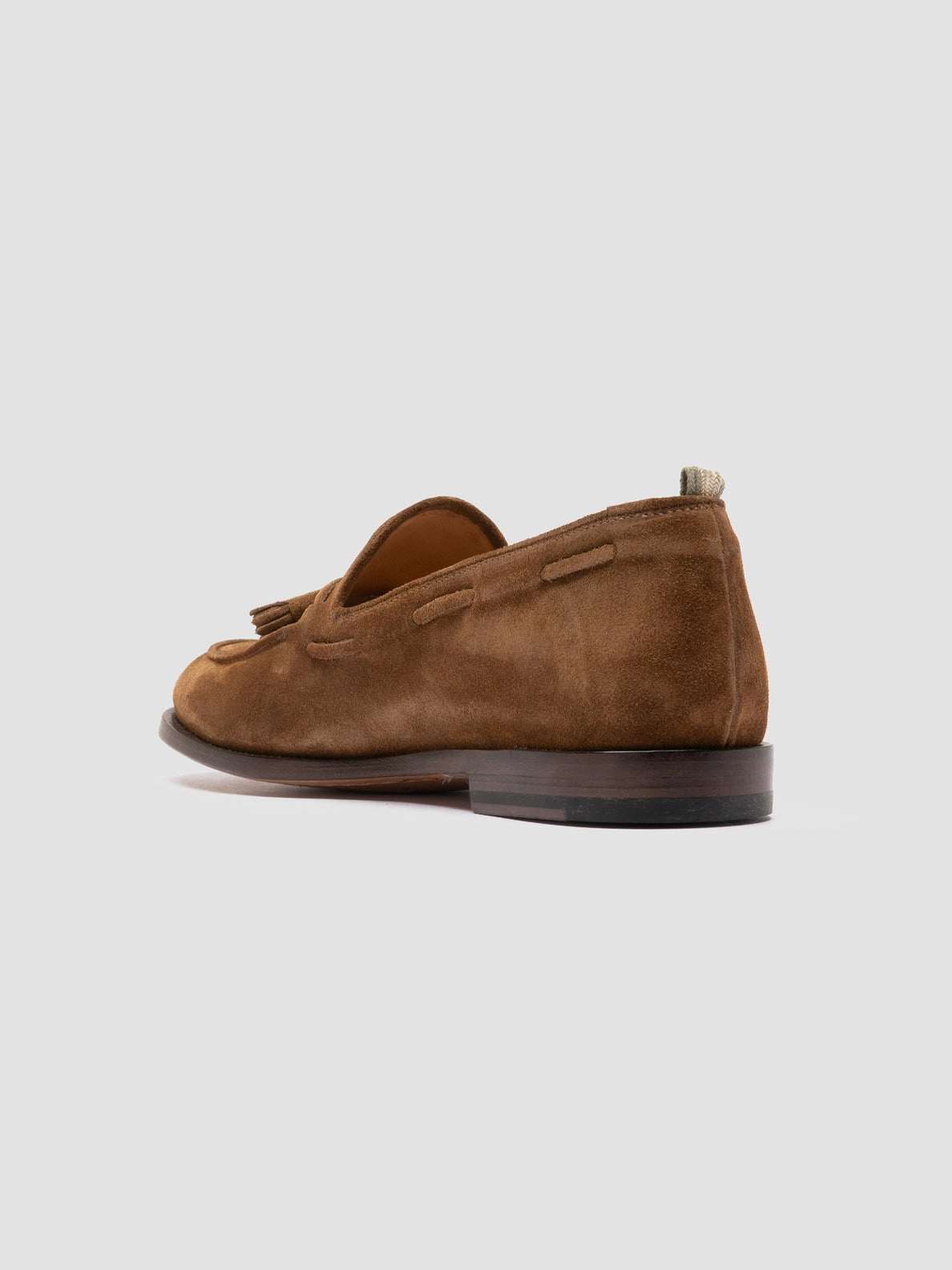 Back Open Loafers OPERA 002 - Brown Suede Tassel Loafers
