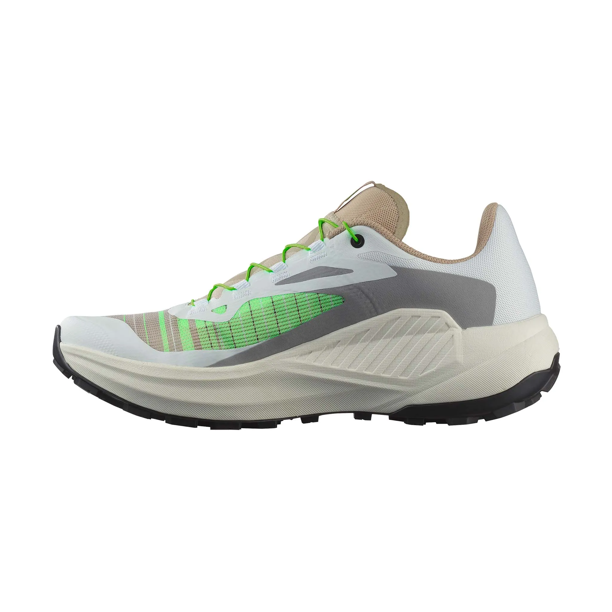 Best Trail Running Shoes For Camino De Santiago Salomon | Men's Genesis Running Shoes - White/Oxford Tan/Green Gecko