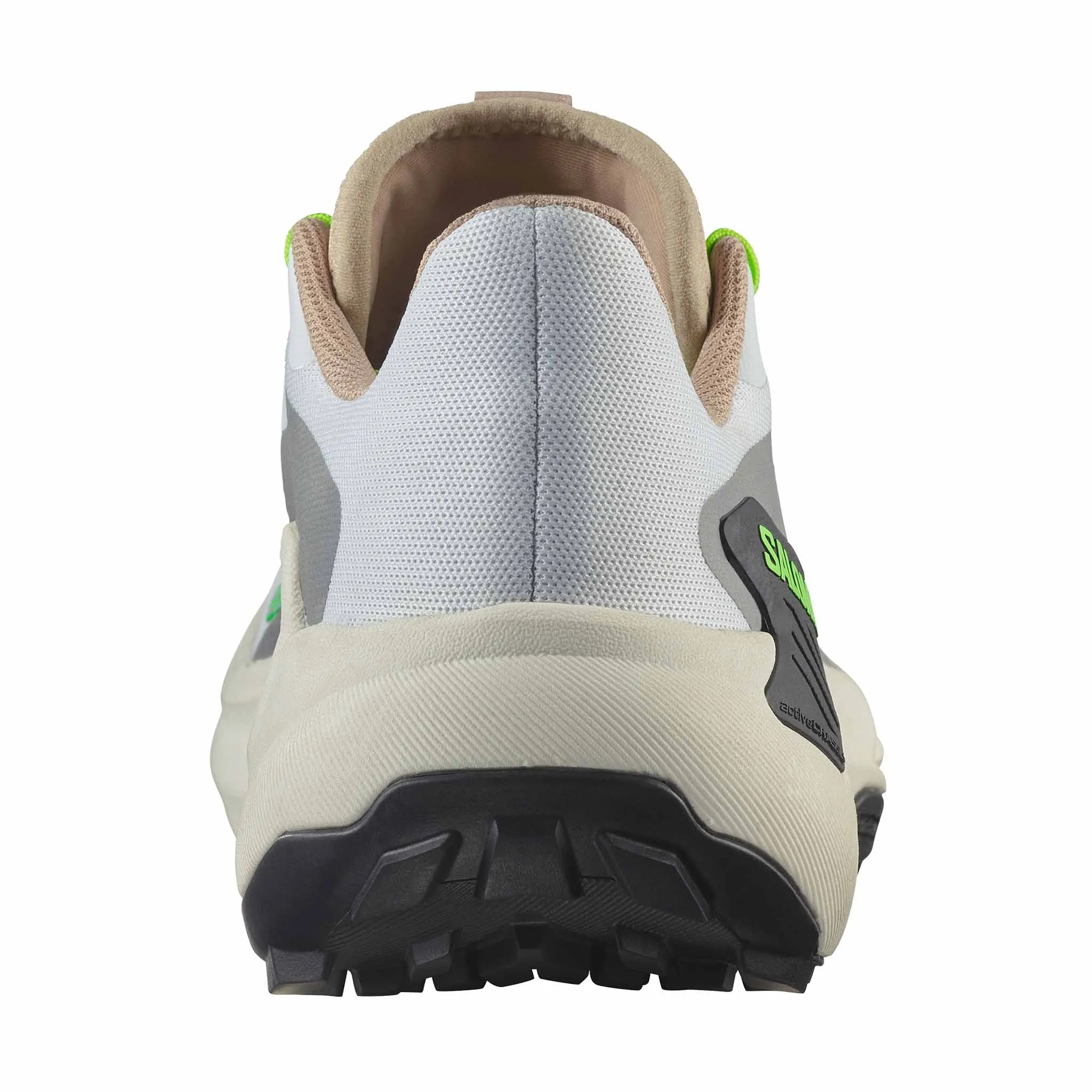 Salomon | Men's Genesis Running Shoes - White/Oxford Tan/Green Gecko Summit Trail Shoe