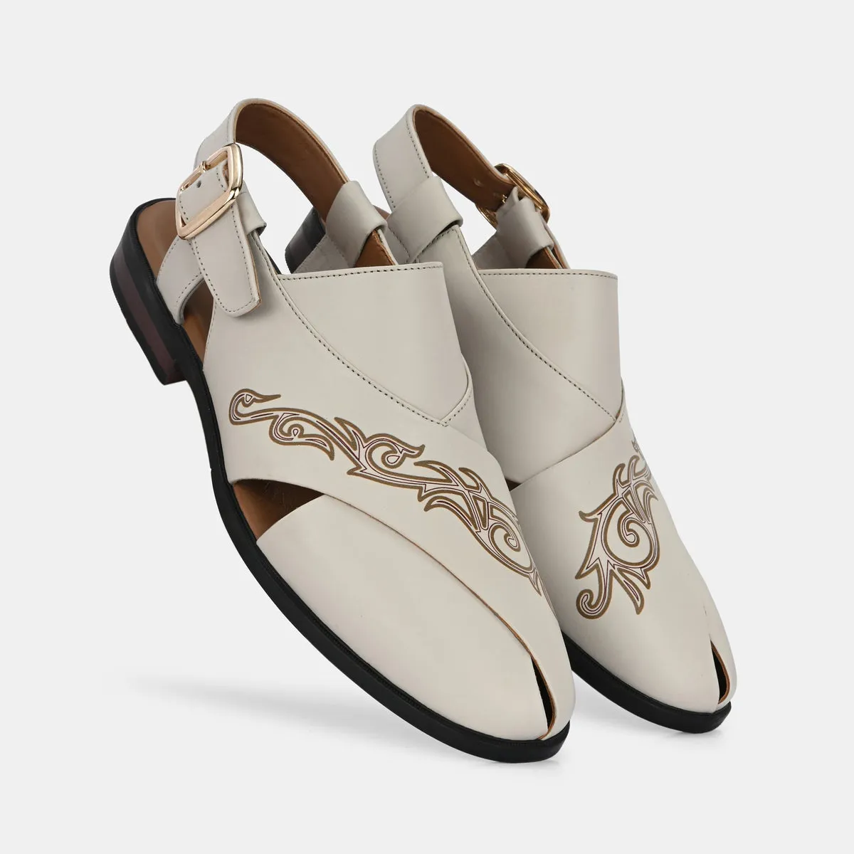 Sandals Bohemian Bahamas Noble Hand Painted Leather Peshawari Sandals