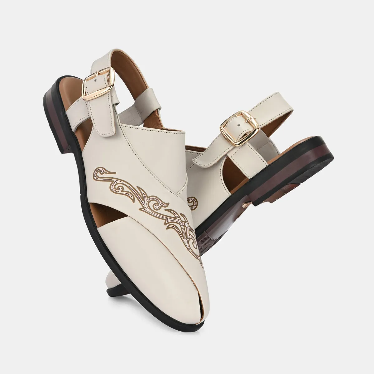 Sandals Vacation Packages Noble Hand Painted Leather Peshawari Sandals