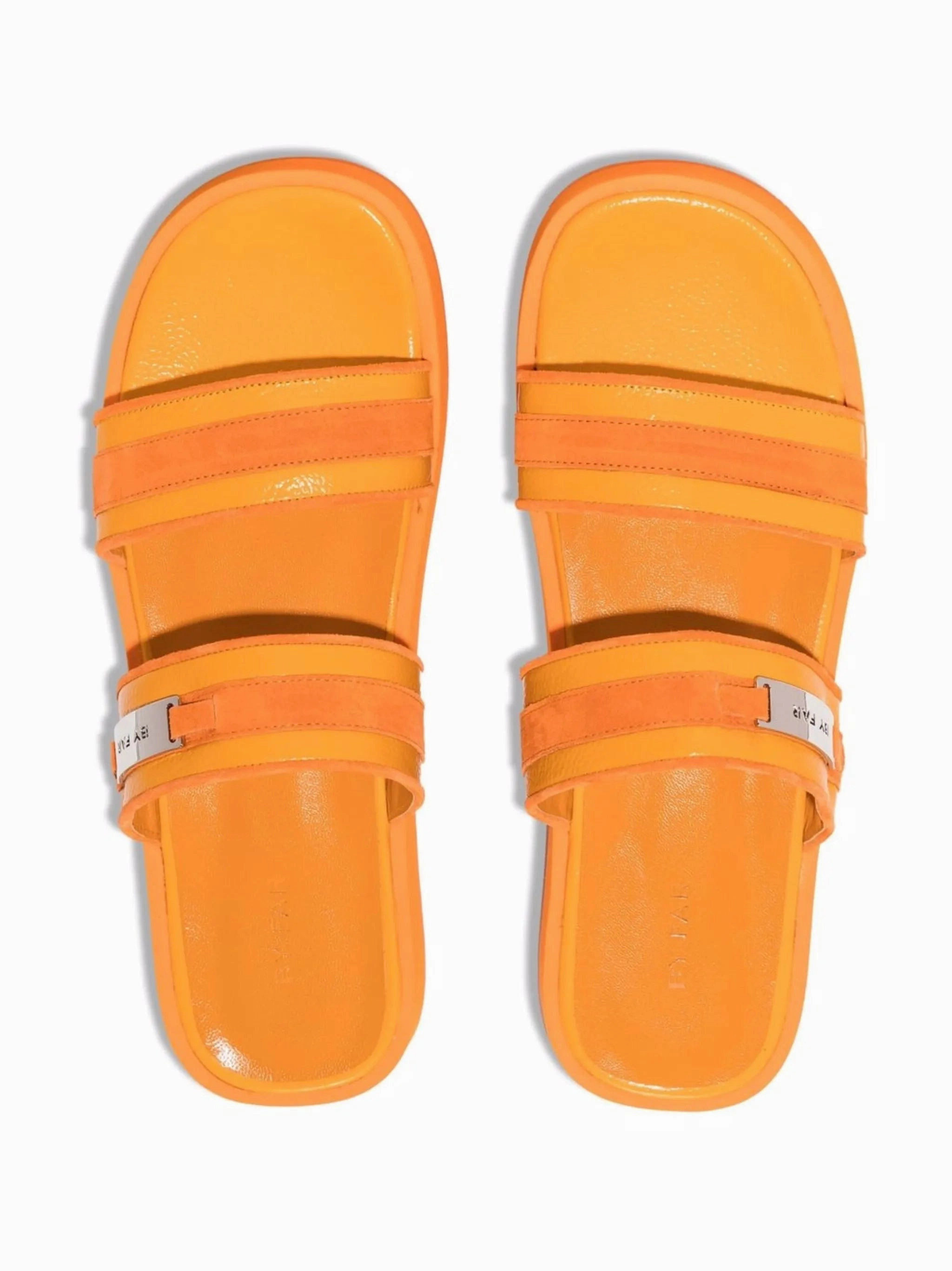 Easy leather sandals Slide Sandals Flat