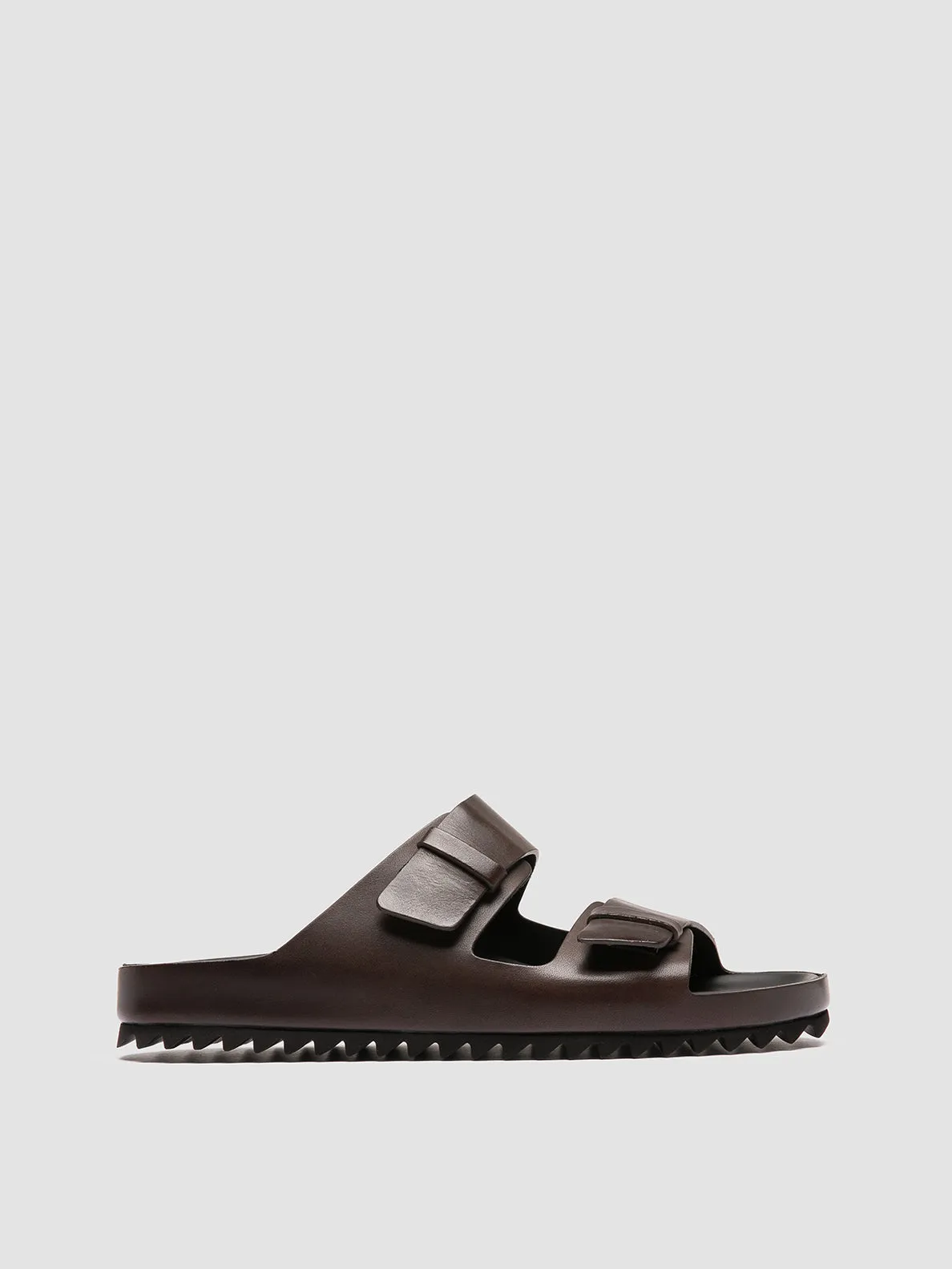 Libby Sandals AGOR 010 - Brown Leather Slide Sandals