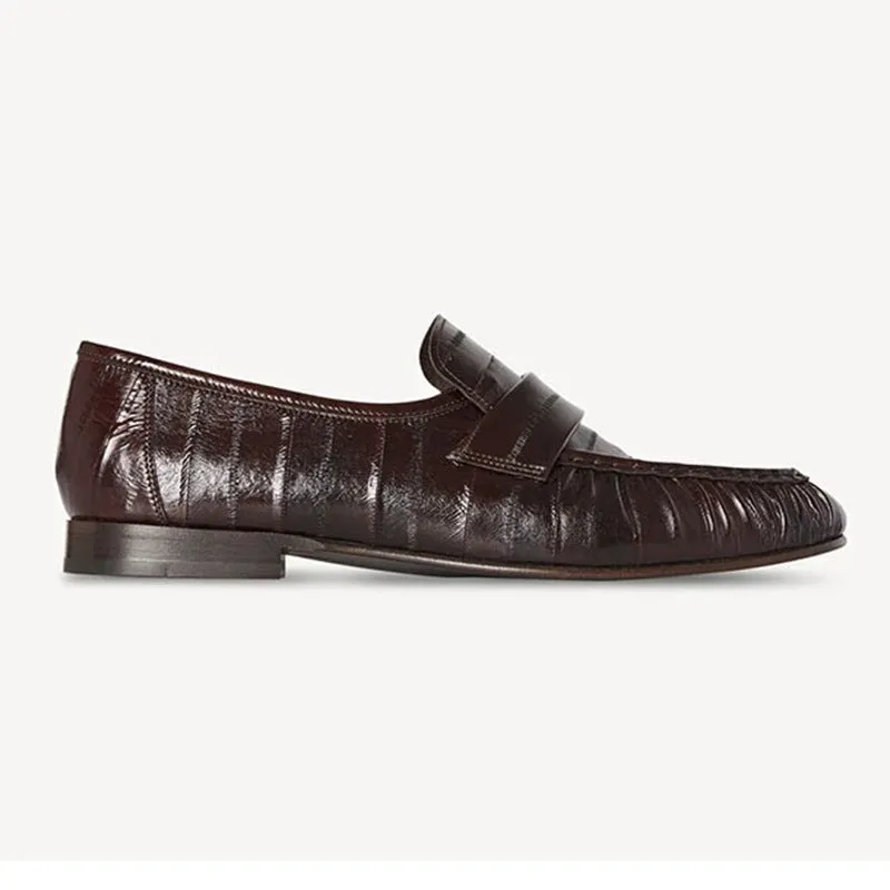 Eel Skin Loafers For Women