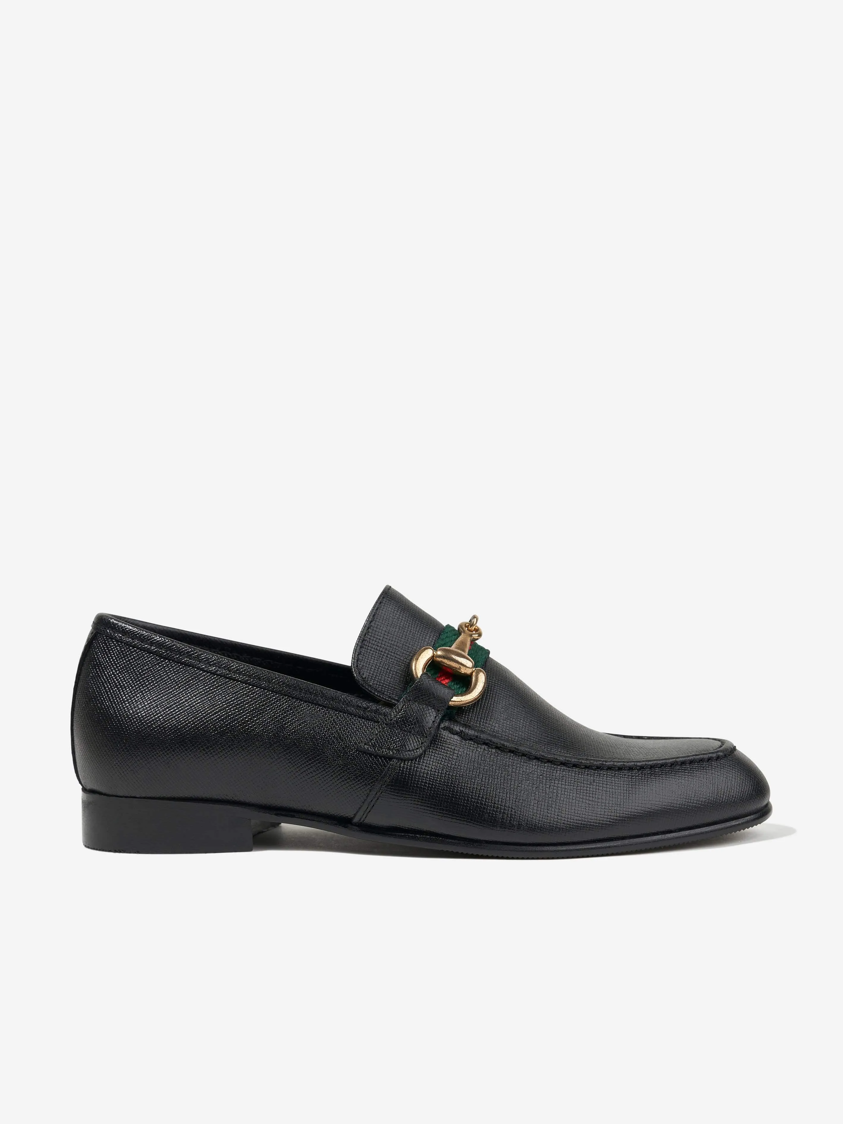 Loui Loafers Andanines Boys Loafers With Embellished Buckle in Black