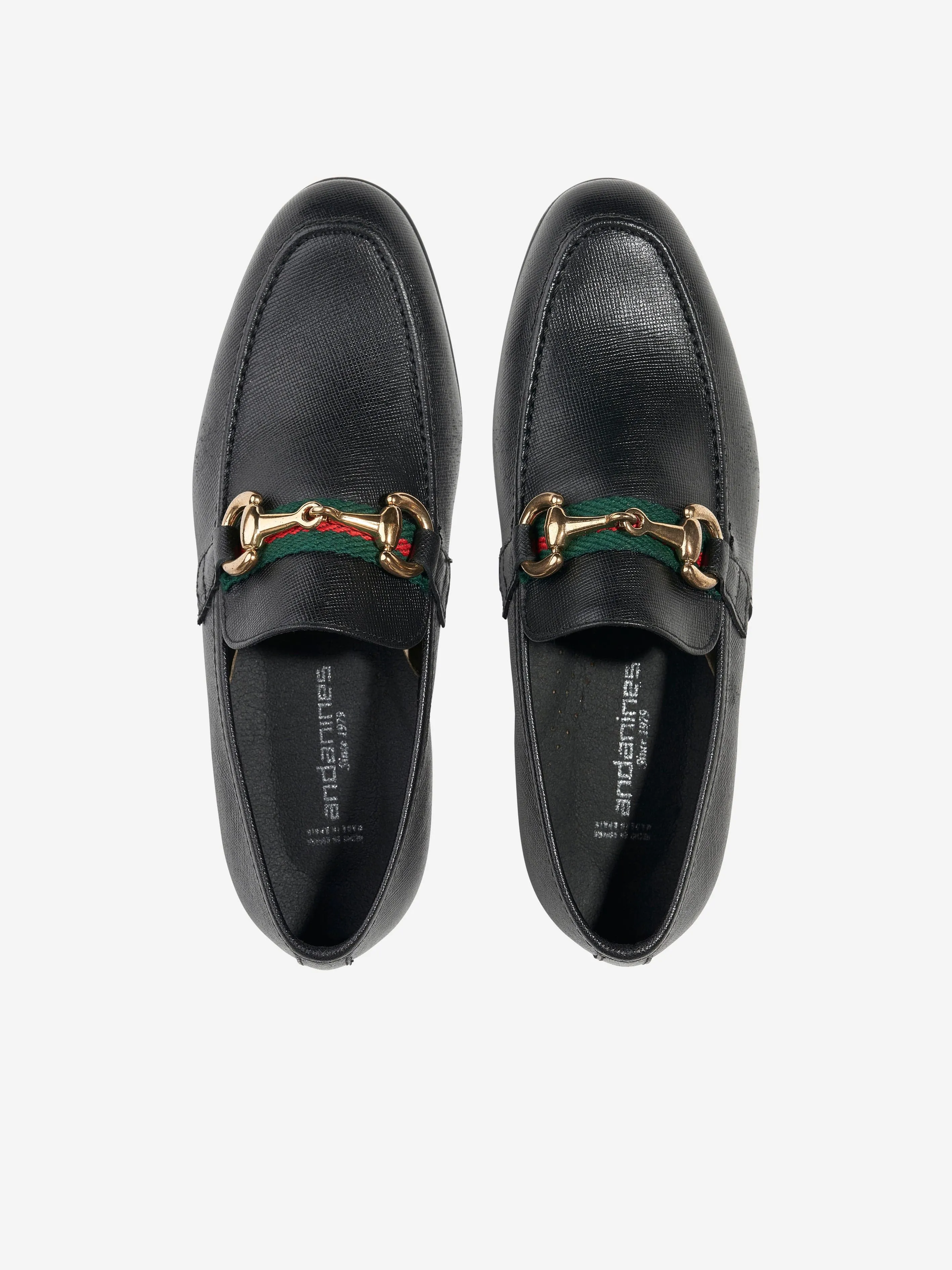 Loafers Wash Andanines Boys Loafers With Embellished Buckle in Black
