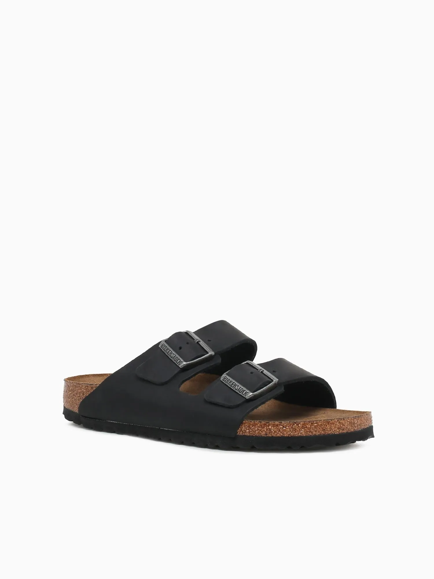 Arizona Soft Footbed Black Oiled Leathe Hermes Sandals