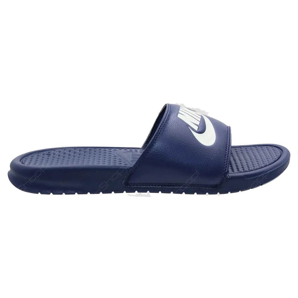 Nike Men's Benassi Jdi Shoes - Midnight Navy / Wind Chill / White Nike Shoes With A Bubble
