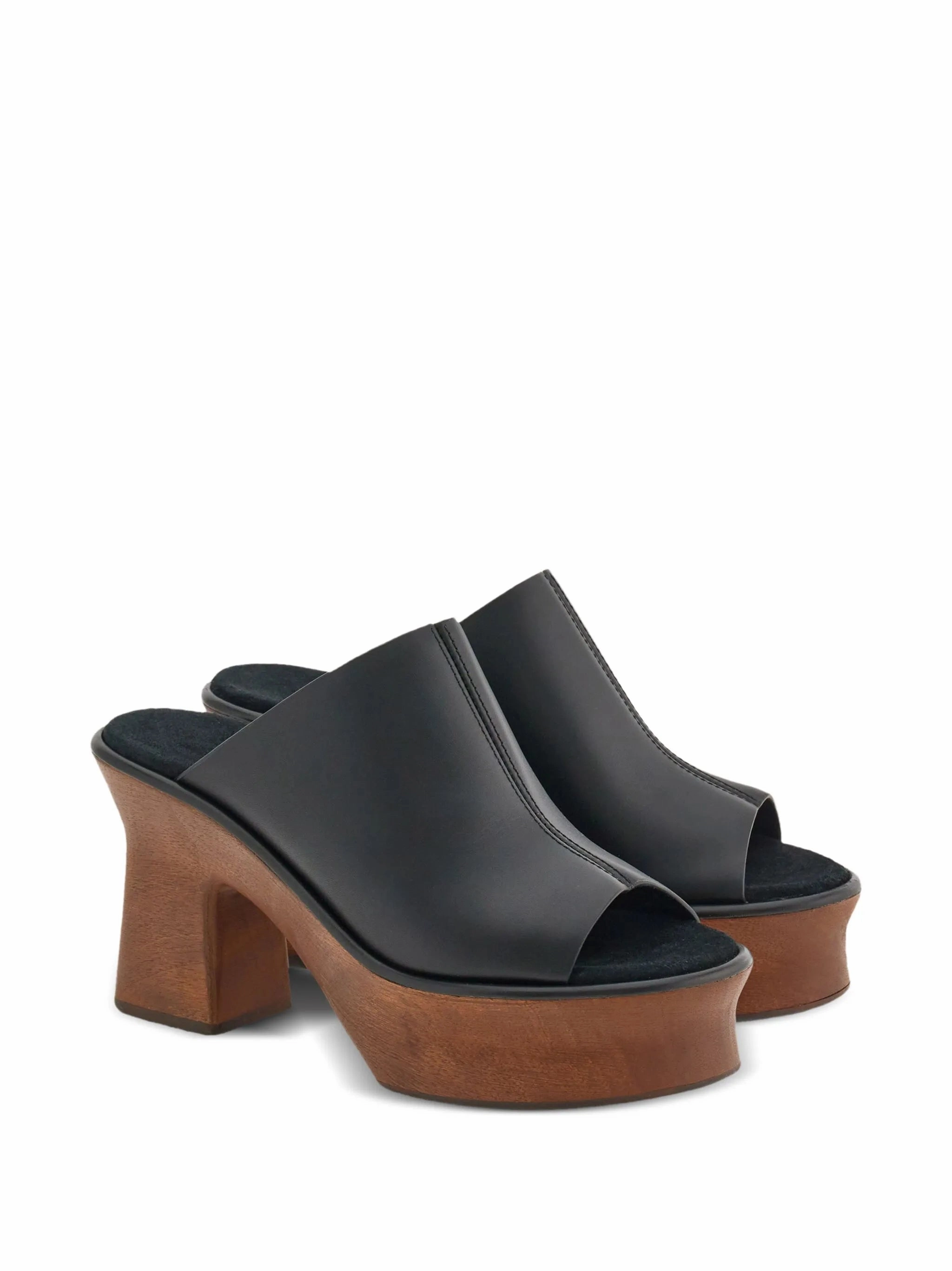 85mm leather wedge sandals
