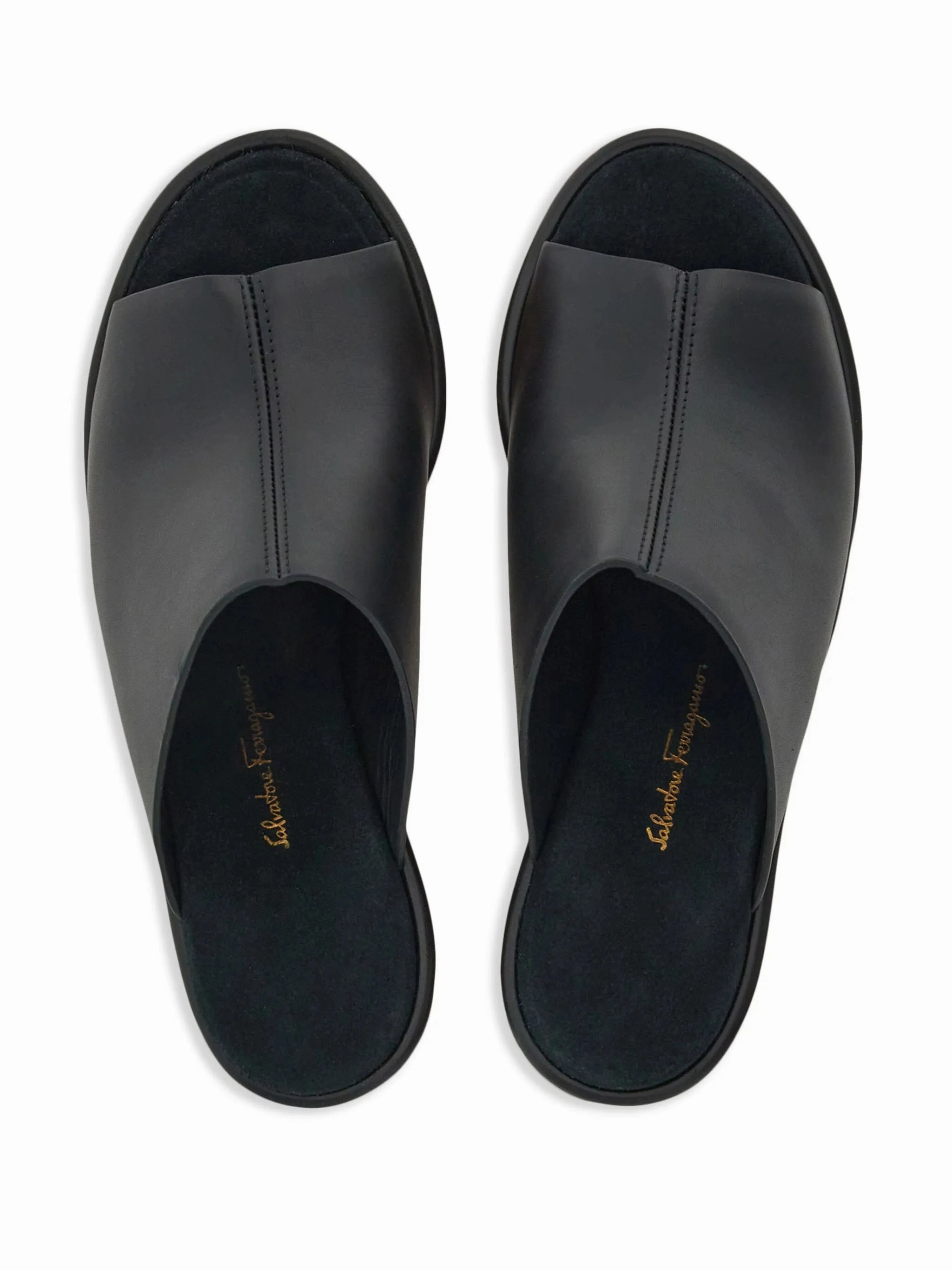 85mm leather wedge sandals