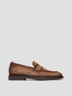 OPERA FLEXI 101 - Brown Suede Penny Loafers Penny Loafers Without Socks