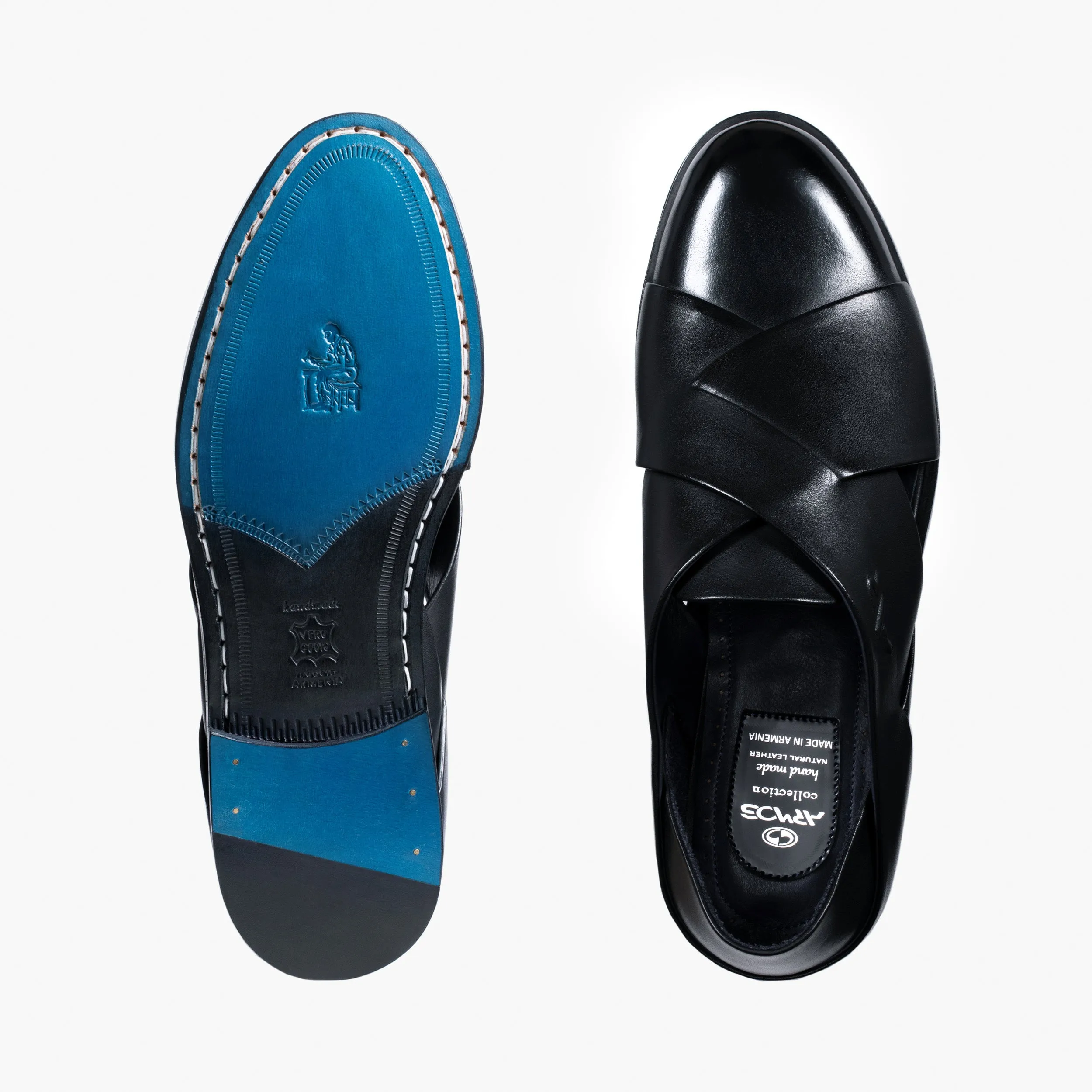 Comfortable Low Heel Strappy Sandals Mens Black Closed-Toe Fisherman Sandal