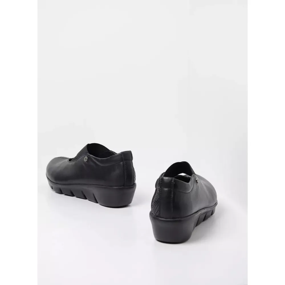 Wolky Cursa Black Croco Leather Combo Loafer (Women's) Socks To Wear With Loafers