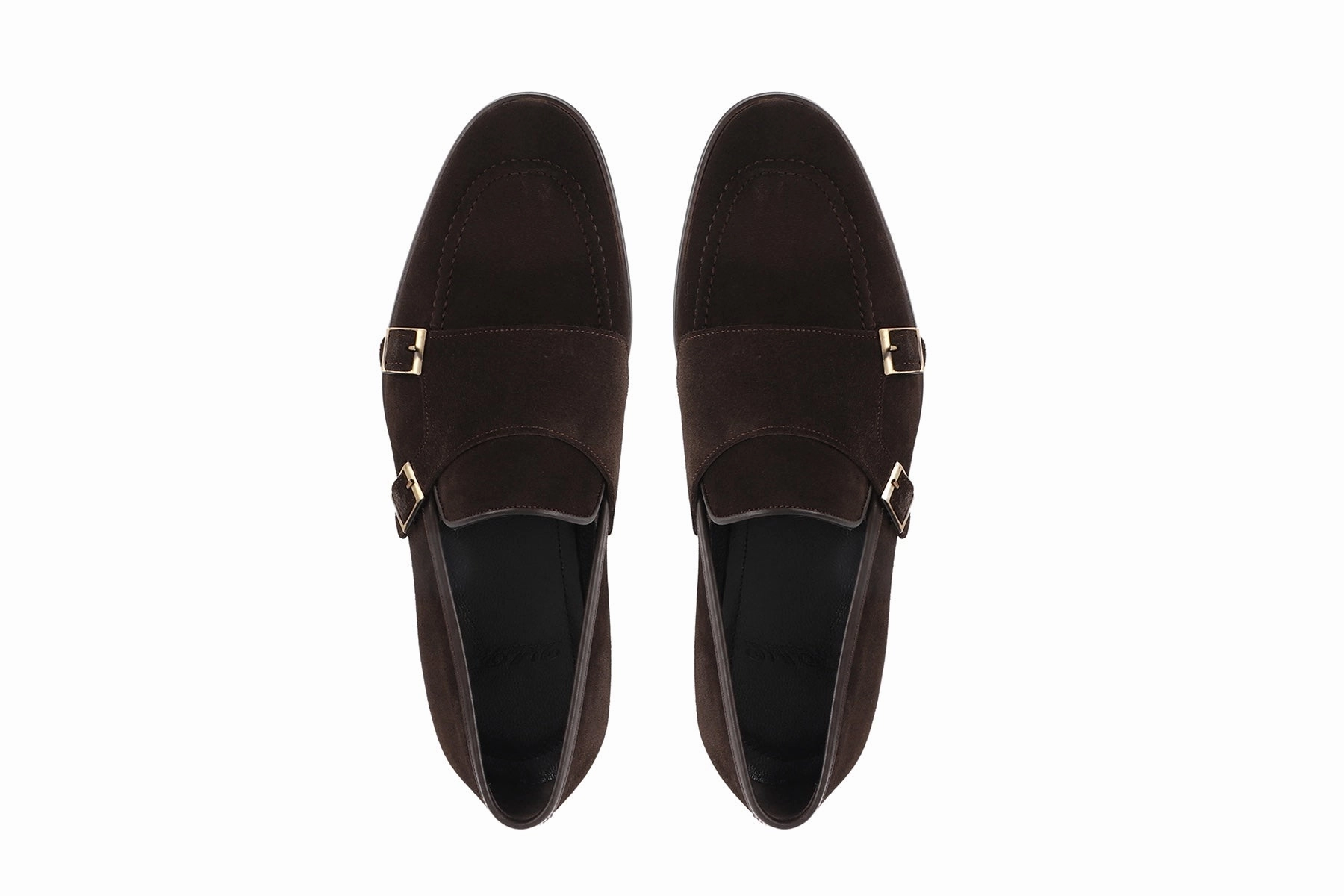 Elmaton Double Monk Loafers Heeled Leather Loafers