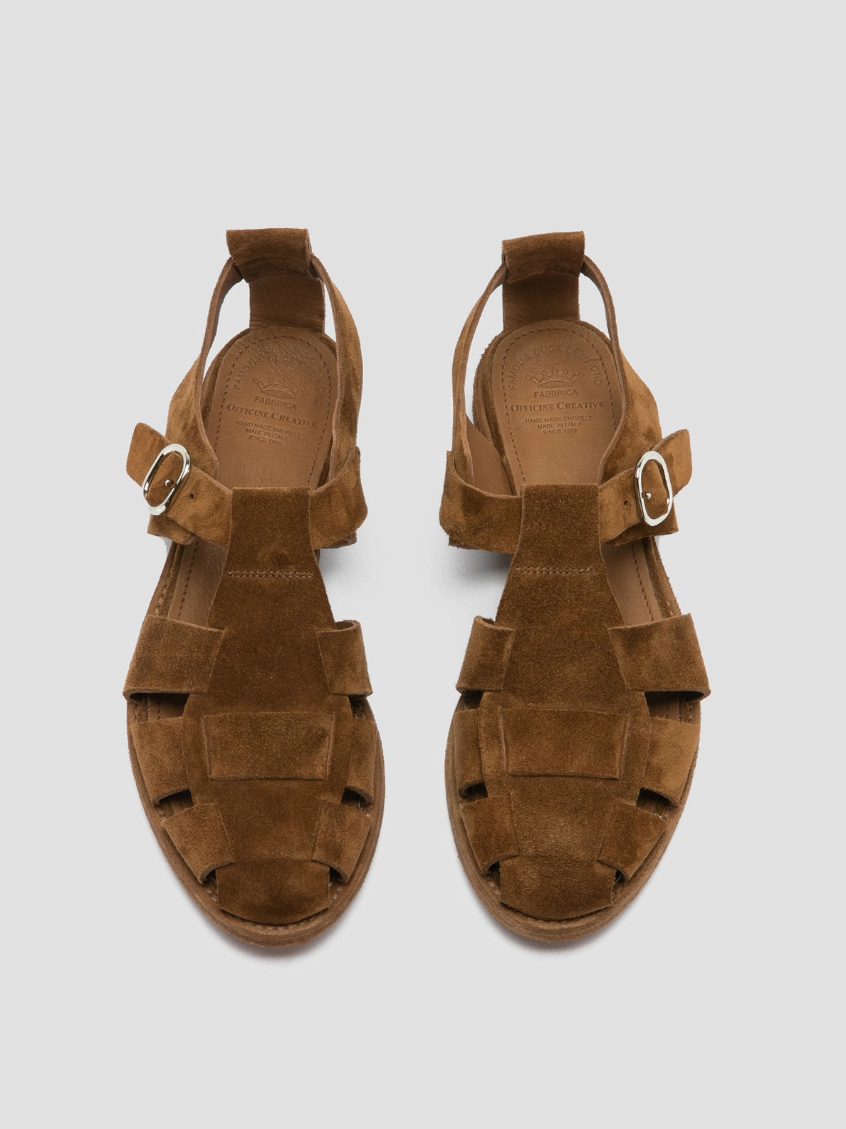 T Bar Sandals LEXIKON 536 - Brown Suede Sandals