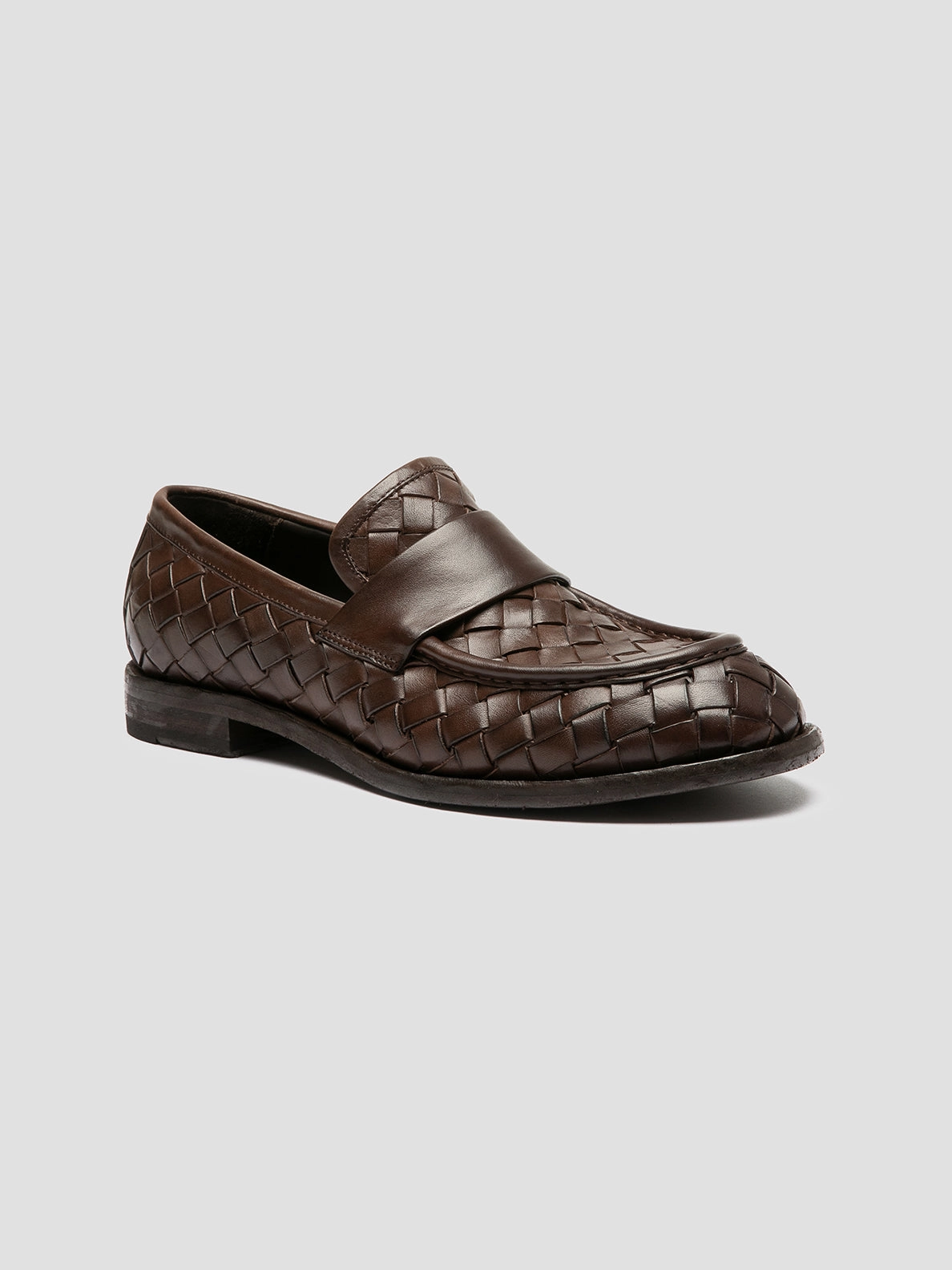Shiny Leather Loafers RUGGED 008 - Brown Leather Penny Loafers