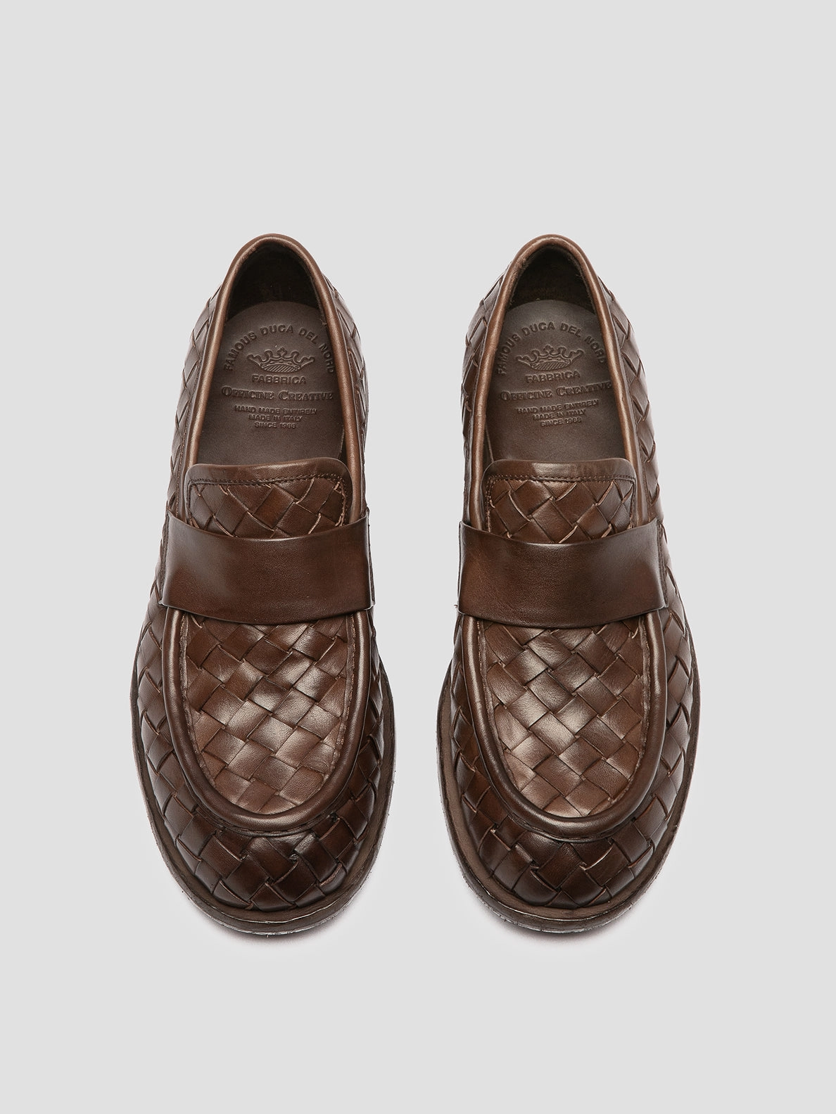 Tie Loafers RUGGED 008 - Brown Leather Penny Loafers