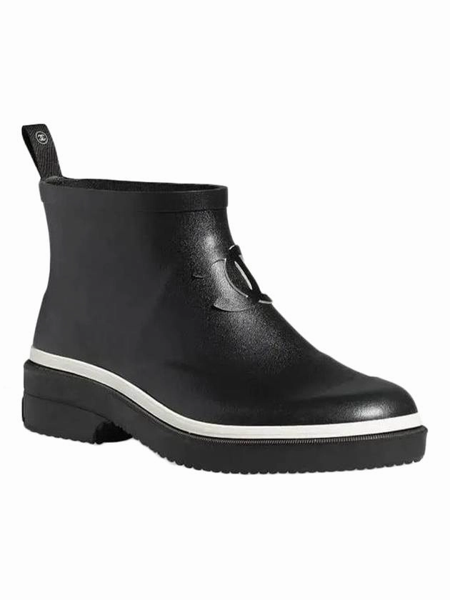 Keen Slip On Boots CC Logo Rubber Ankle Rain Boots Black Chanel