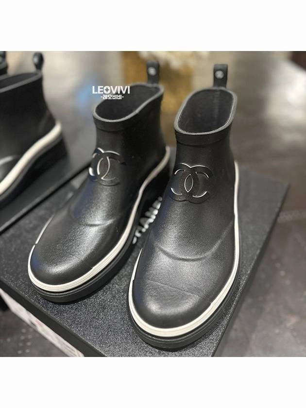 Nordstrom Boots CC Logo Rubber Ankle Rain Boots Black Chanel