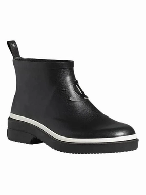 Composite Toe Rubber Boots CC Logo Rubber Ankle Rain Boots Black Chanel