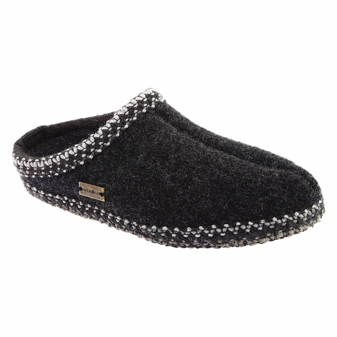 Heeled Slippers Haflinger Unisex AS (AS25) Soft Sole Slipper - Charcoal