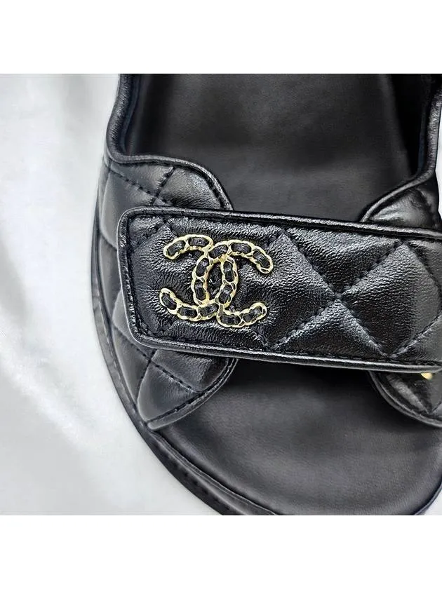 Strive Sandals CC Logo Velcro Sandals Black Chanel