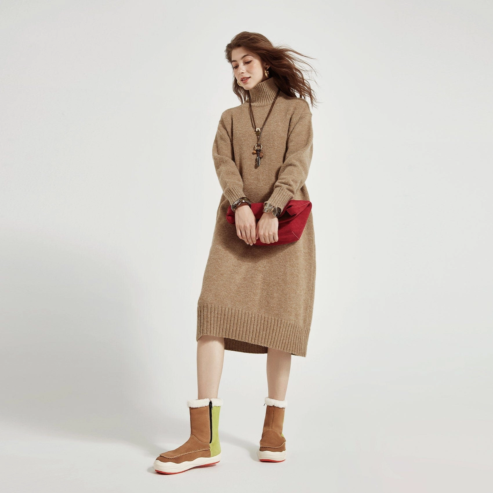 Zipper Western Boots Fern Brown Andalusia IX Women