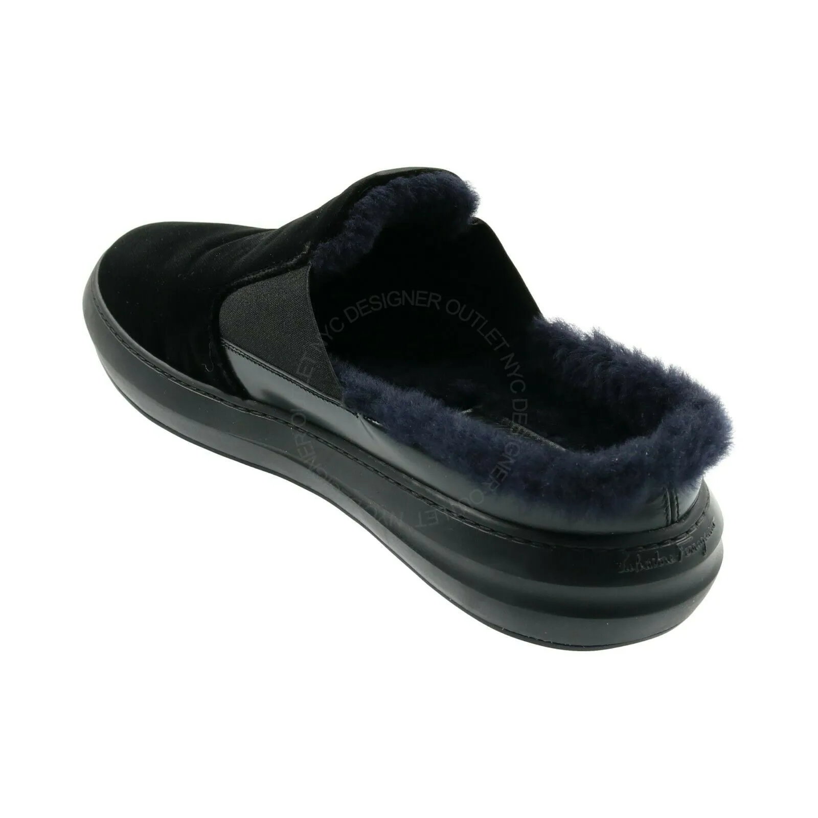 Espadrilles Slippers Ferragamo Douglas Velvet Fur Slippers