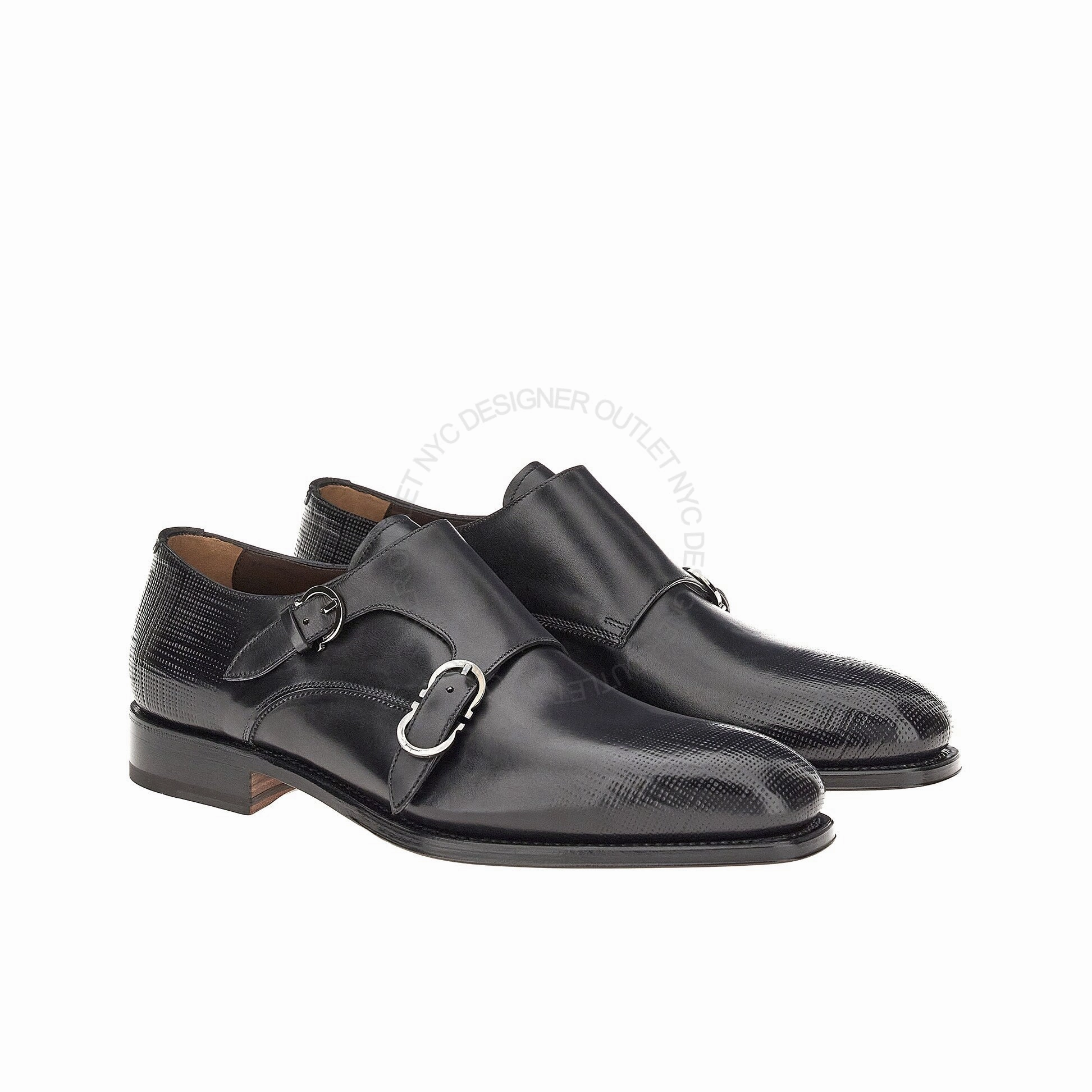 Ferragamo Newson Double Monk-Strap Loafers Bamboo Loafers