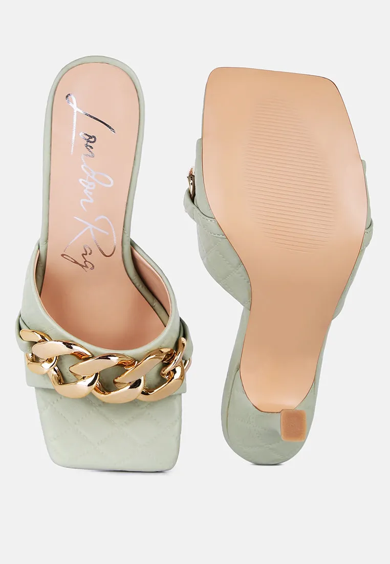 mermaid quilted metallic chain embellished sandals Birkenstock Flower Sandals