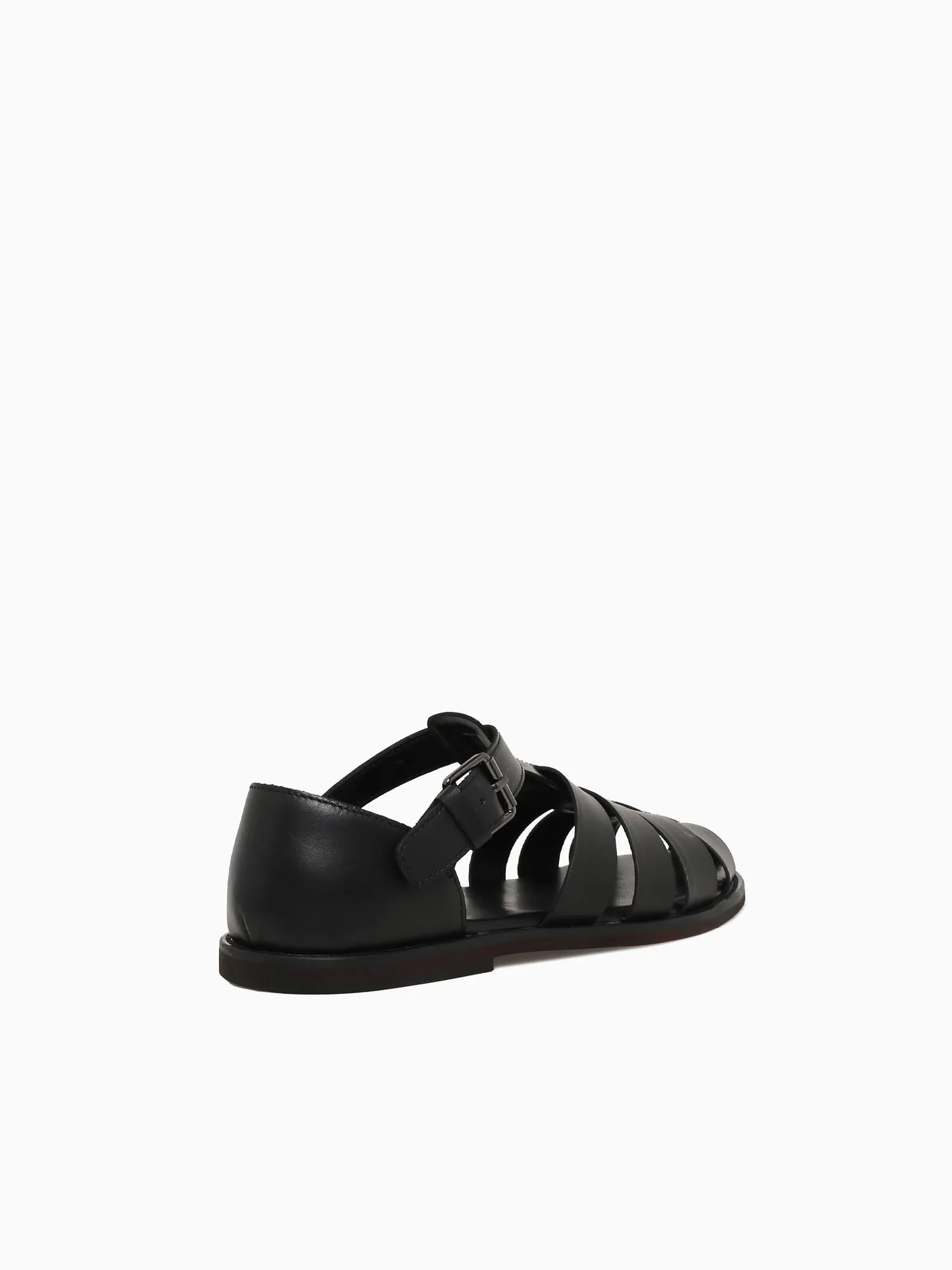 Swords Of Sandals Finn Black Burshed Calf