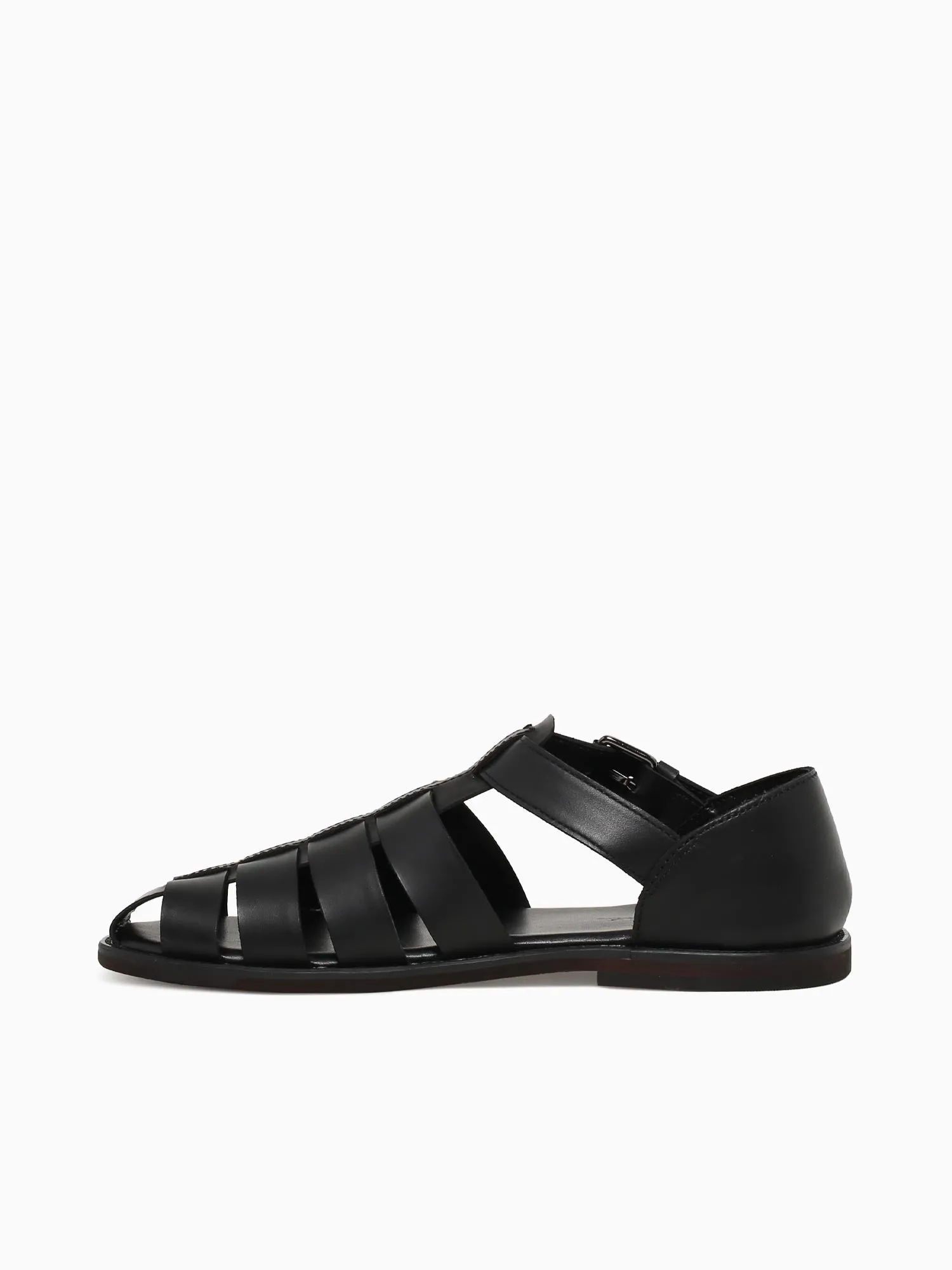 Finn Black Burshed Calf Sandals Aruba