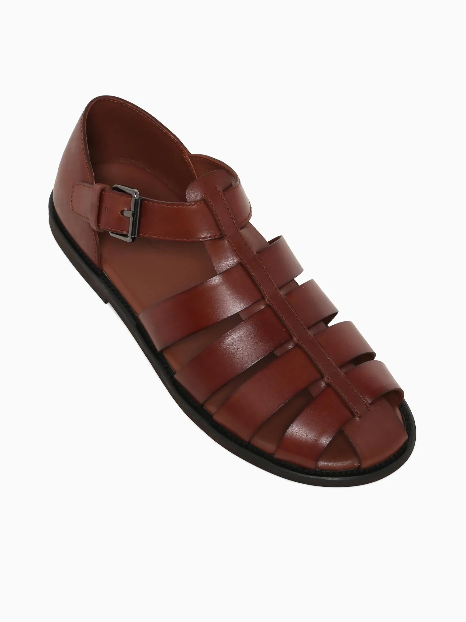 Finn Tan Burshed Calf Buckle Sandals