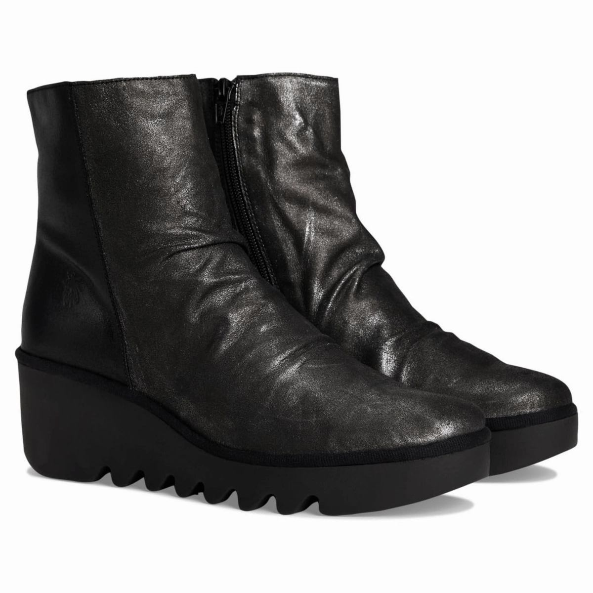 Fly London Women's BAAN538FLY Silver/Black Denim Cowgirl Boots