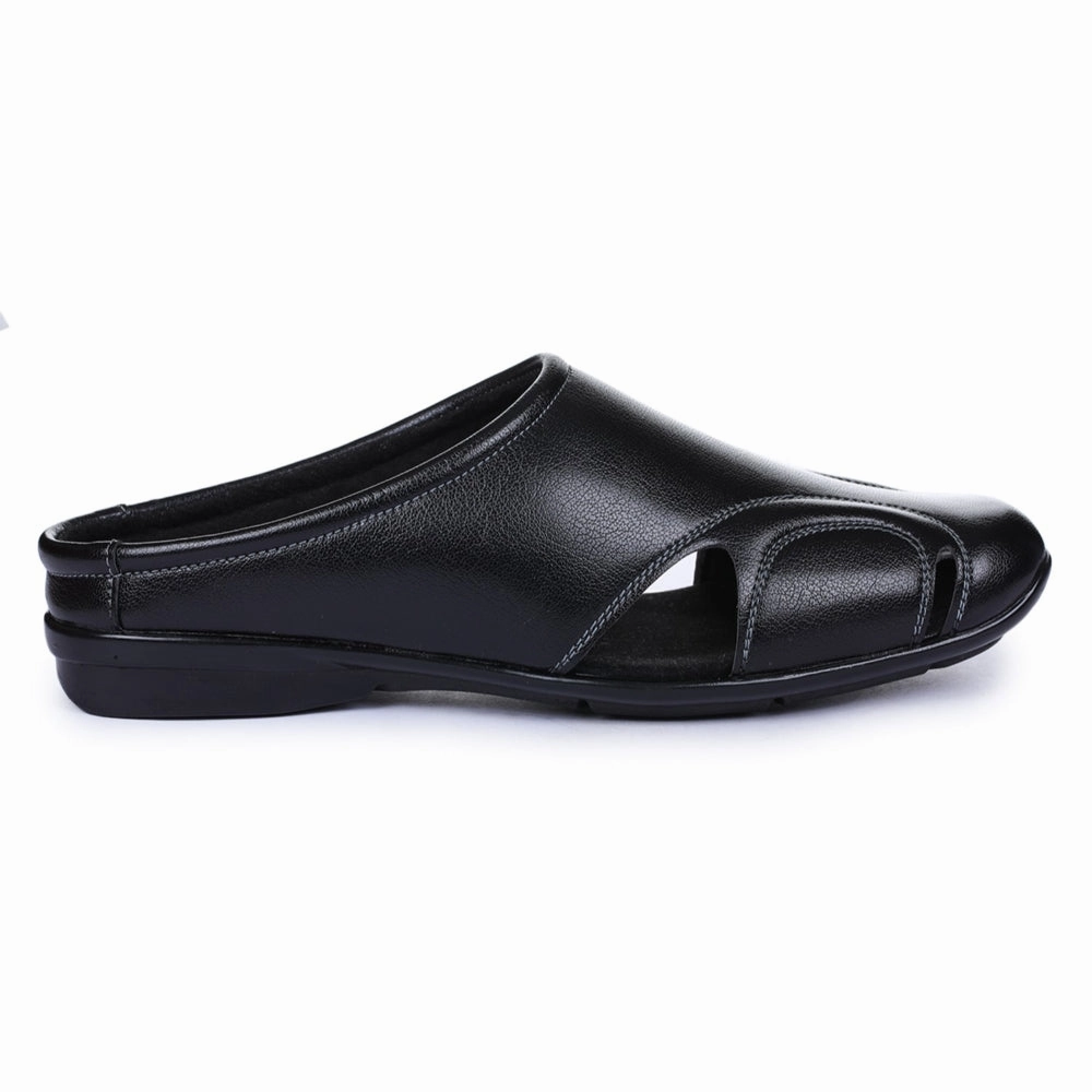 Fortune Black Casual Slip-on Mules For Men J-153 By Liberty Evie Knit Slide Sandal
