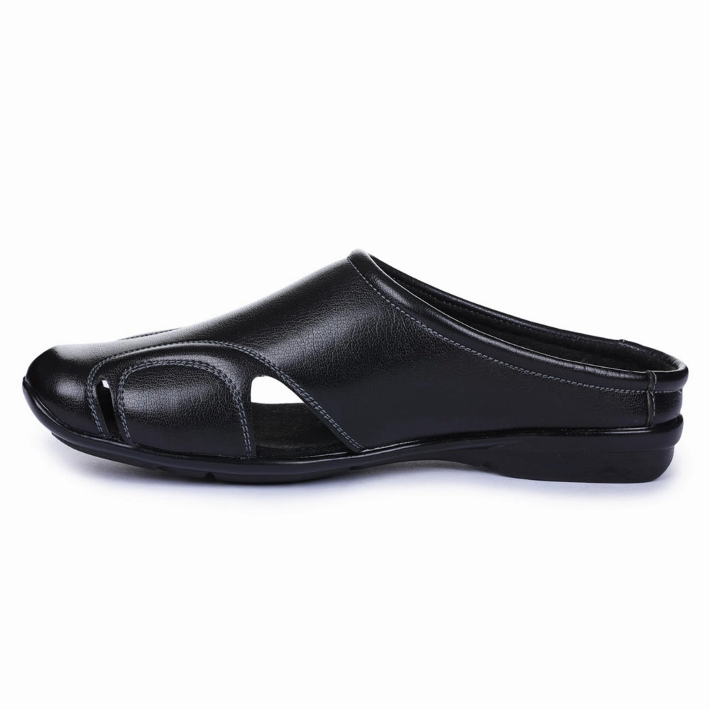 Glitter Slide Shoes Fortune Black Casual Slip-on Mules For Men J-153 By Liberty