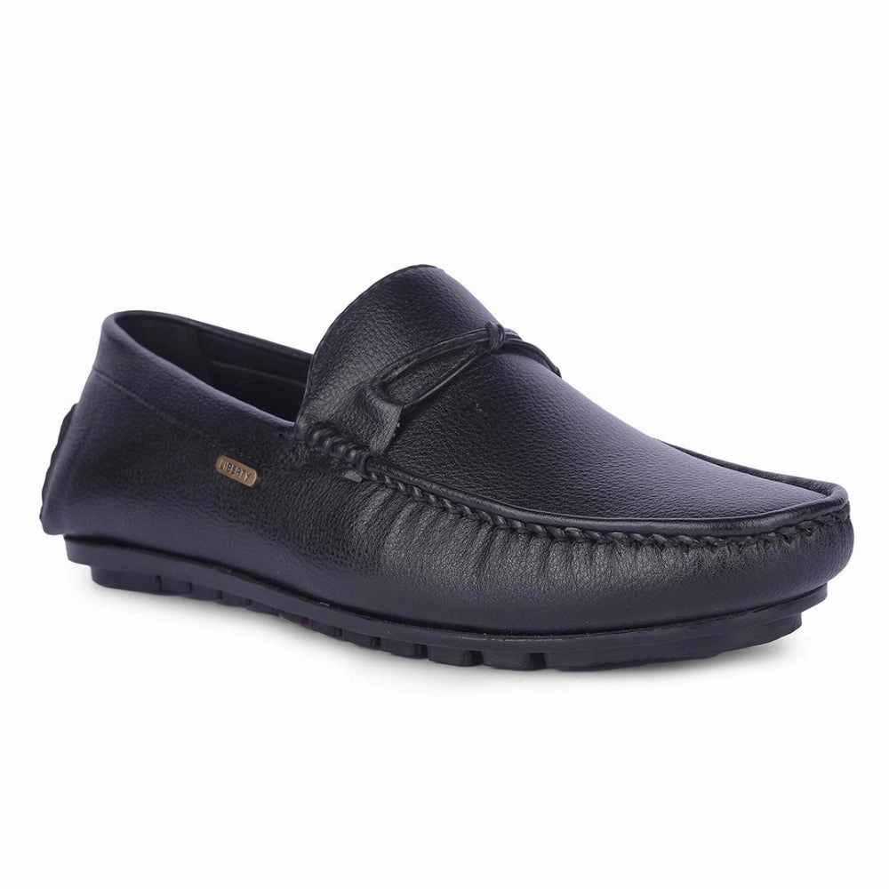 Fortune Black Formal Loafers For Men AVL-5 By Liberty Designer Penny Loafers