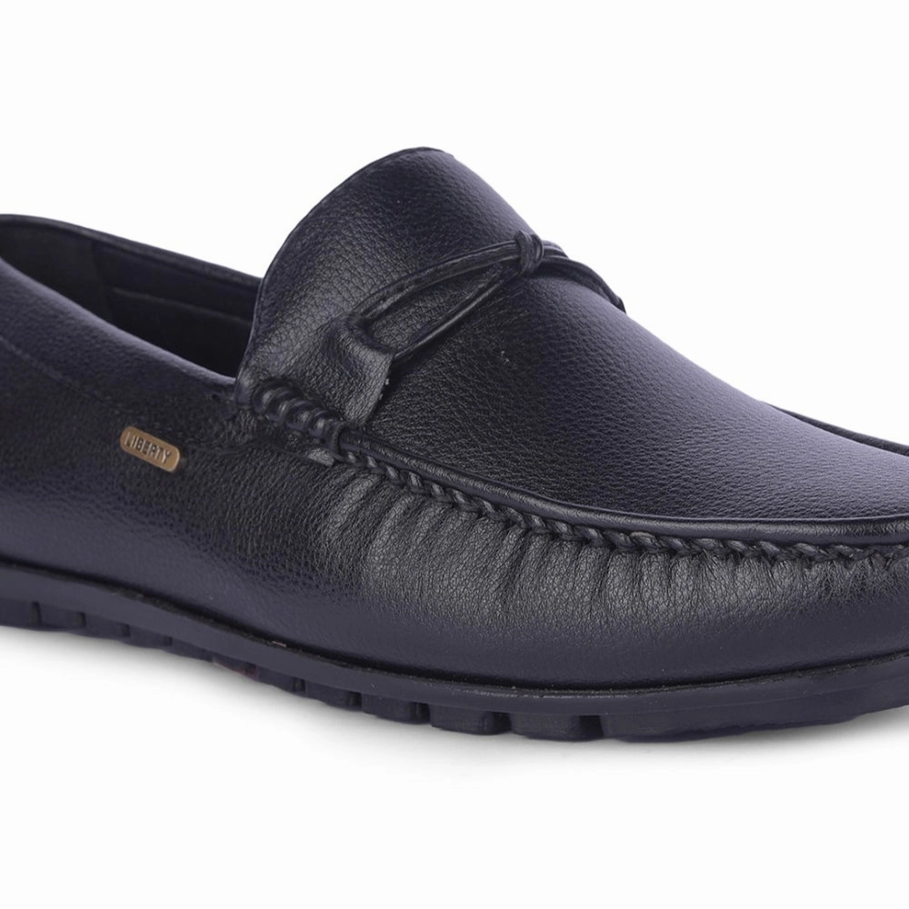 Fortune Black Formal Loafers For Men AVL-5 By Liberty Loafers Fringe